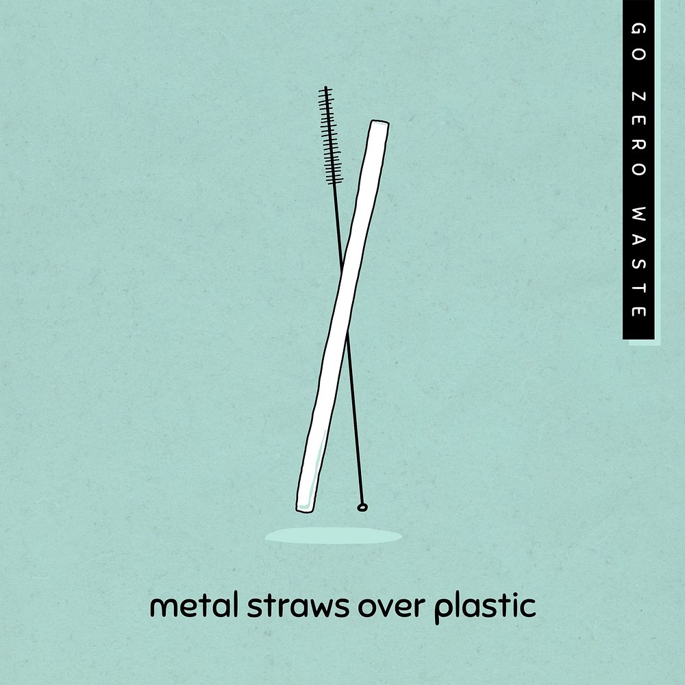 Metal straws over plastic social media post