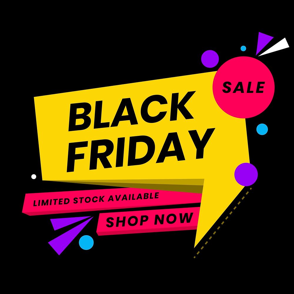 Black Friday sale vector colorful ad design template