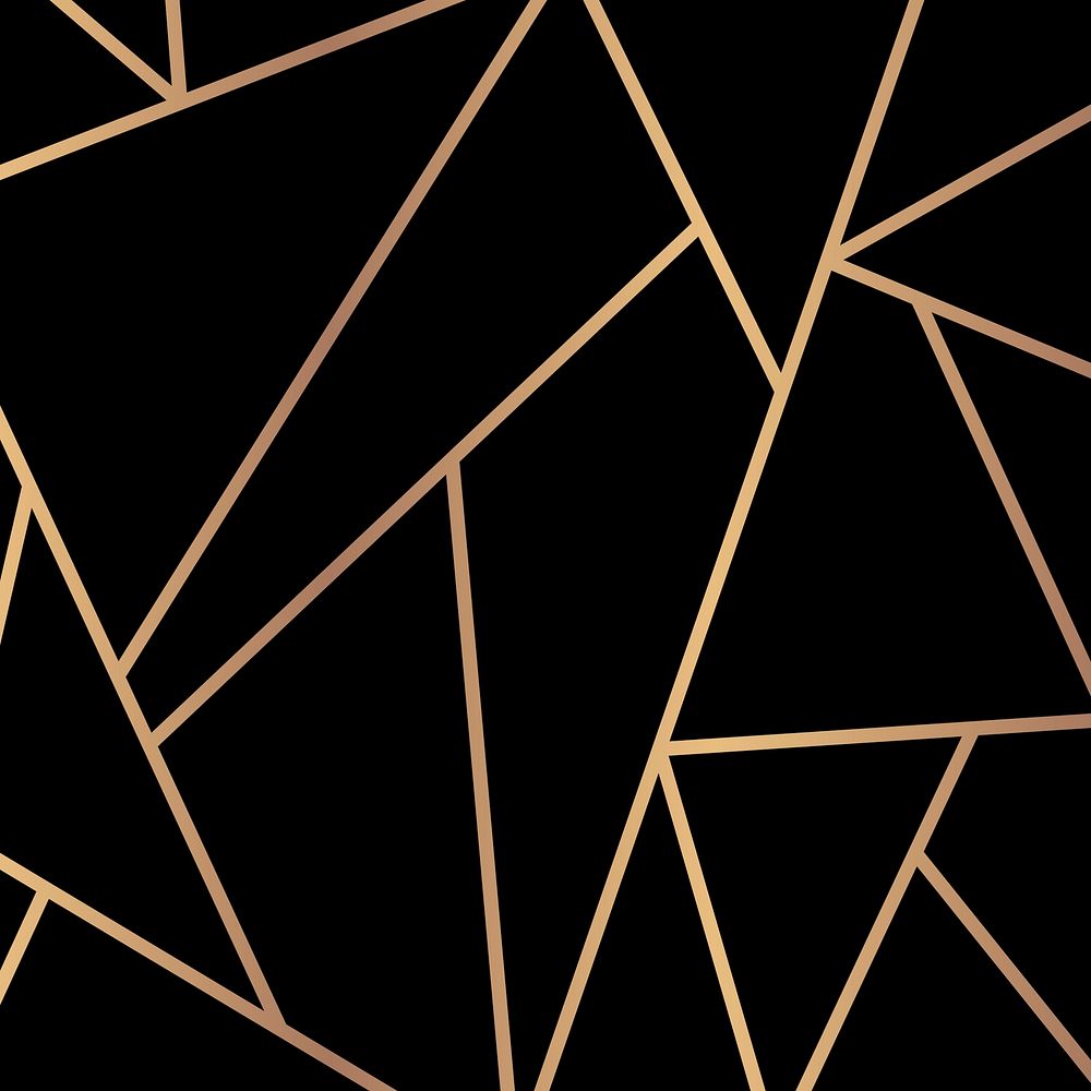 Triangle geometric pattern gold black background