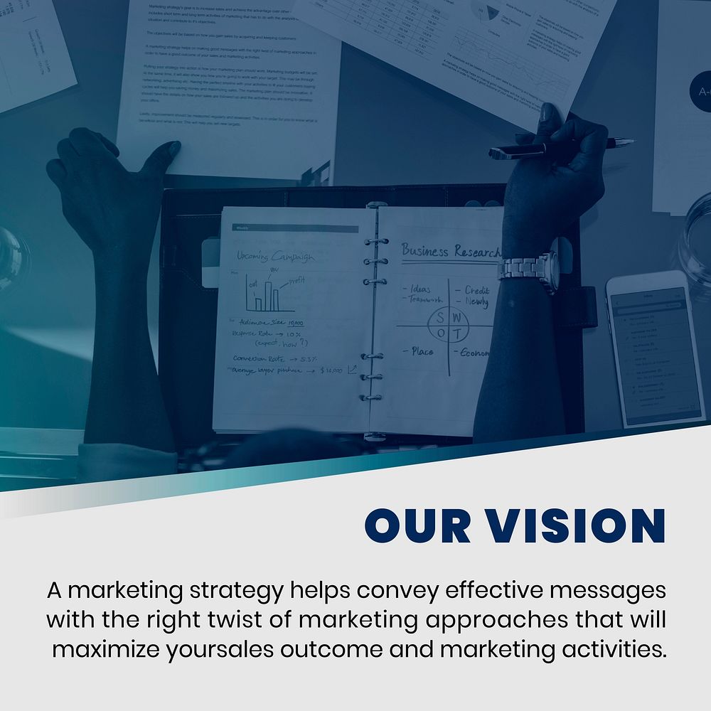 Business marketing vision vector editable template