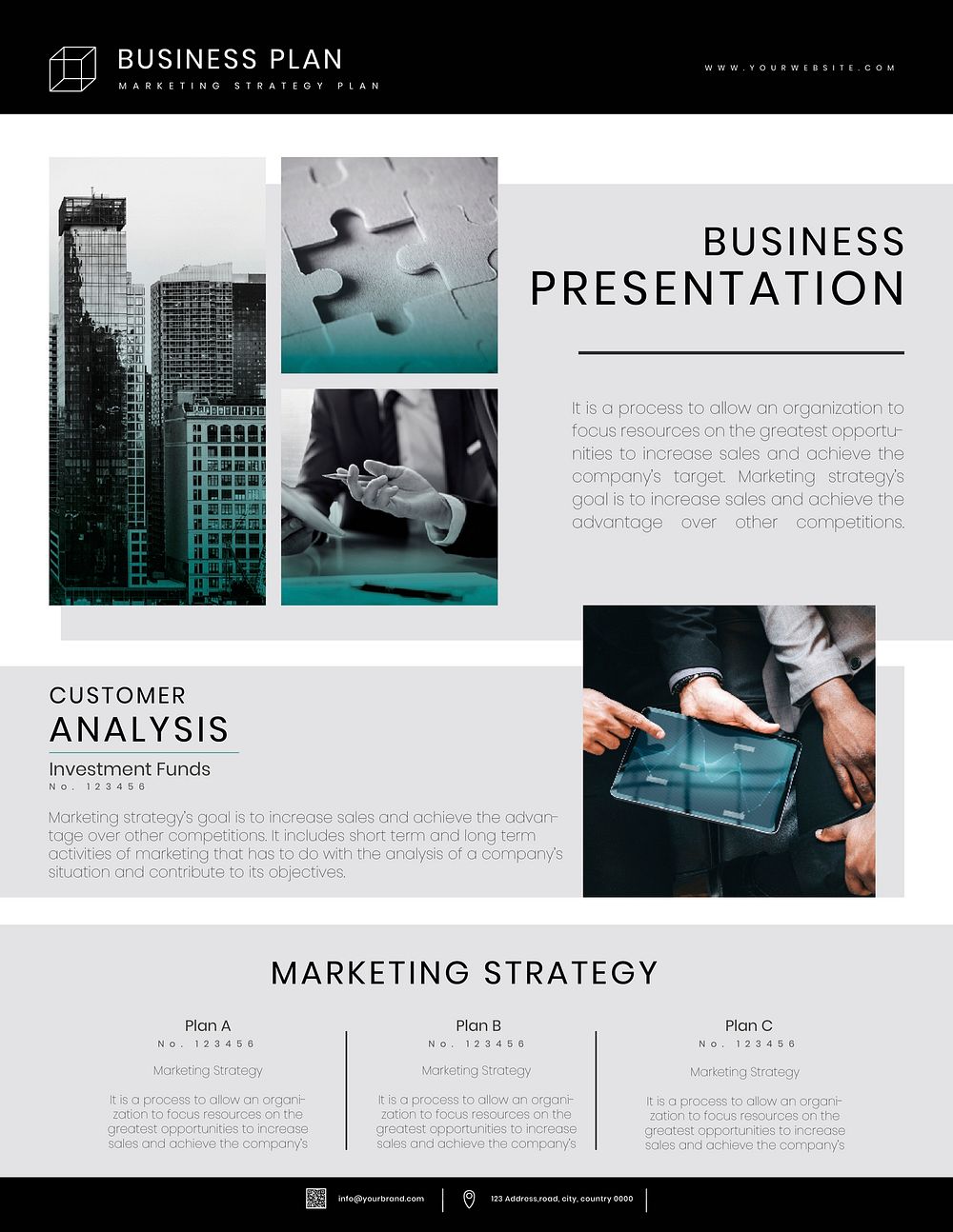 Business marketing vector flyer editable template