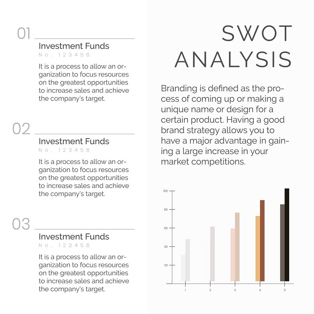 Business marketing SWOT analysis vector editable template