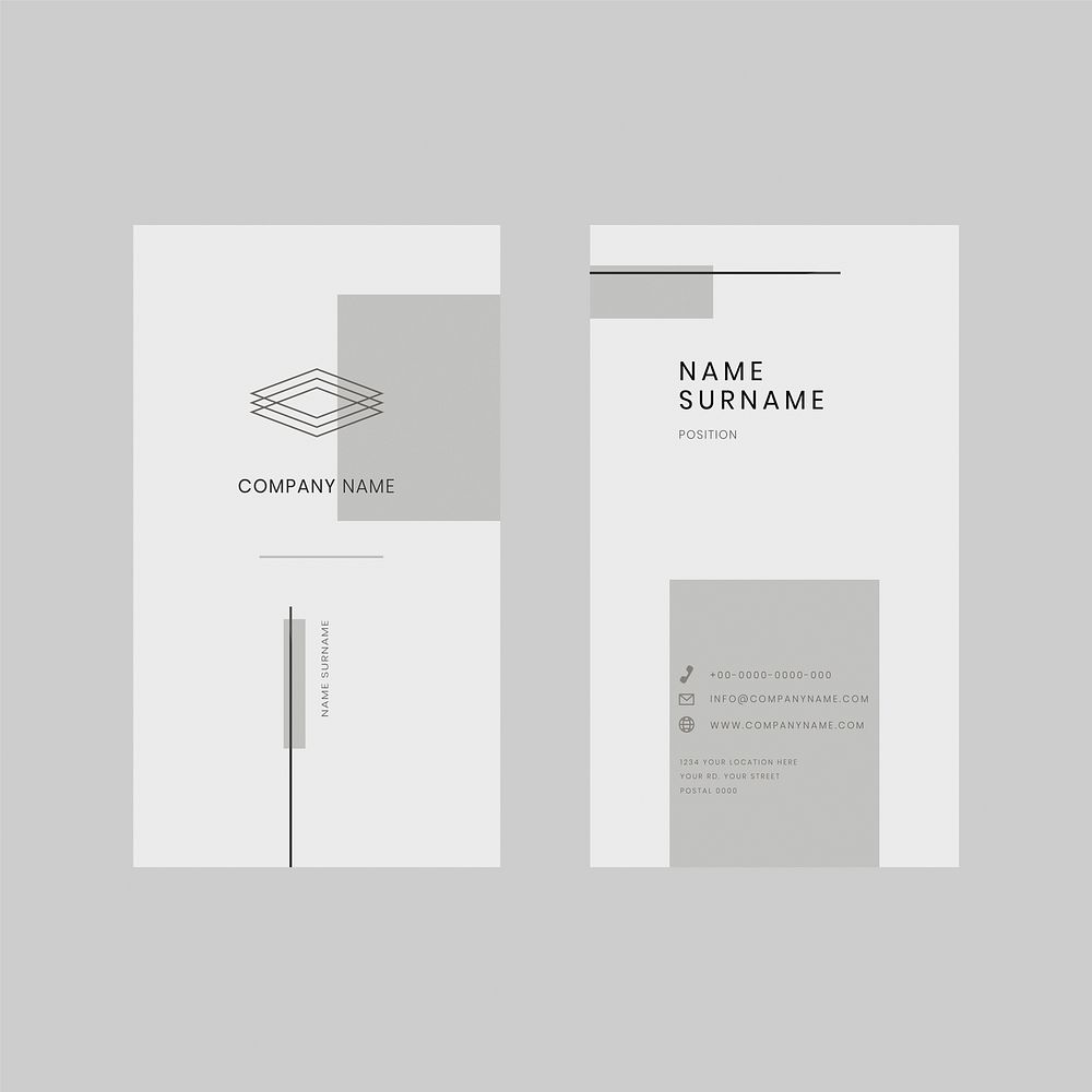 Plain business card editable template vector