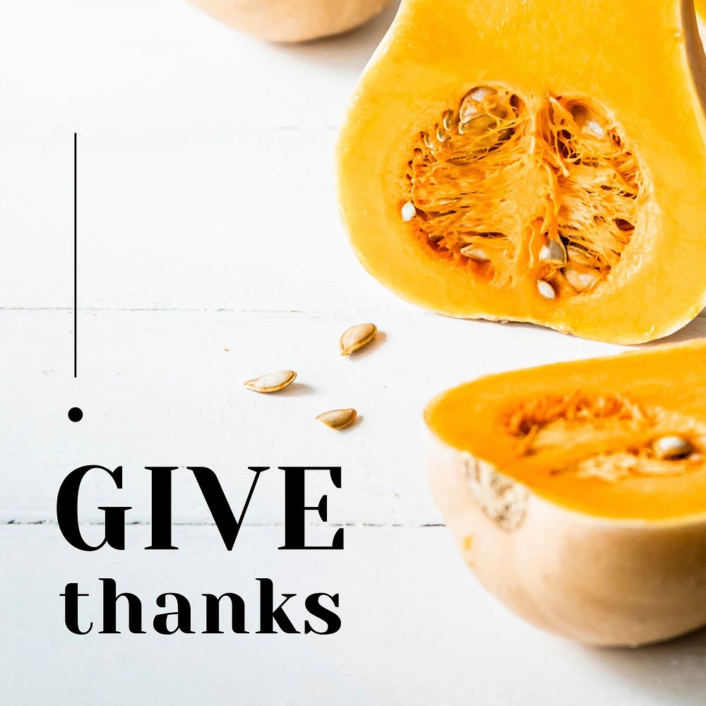 Thanksgiving greeting message vector template for social media post