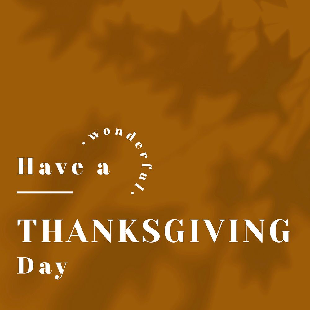 Thanksgiving day post template vector brown background