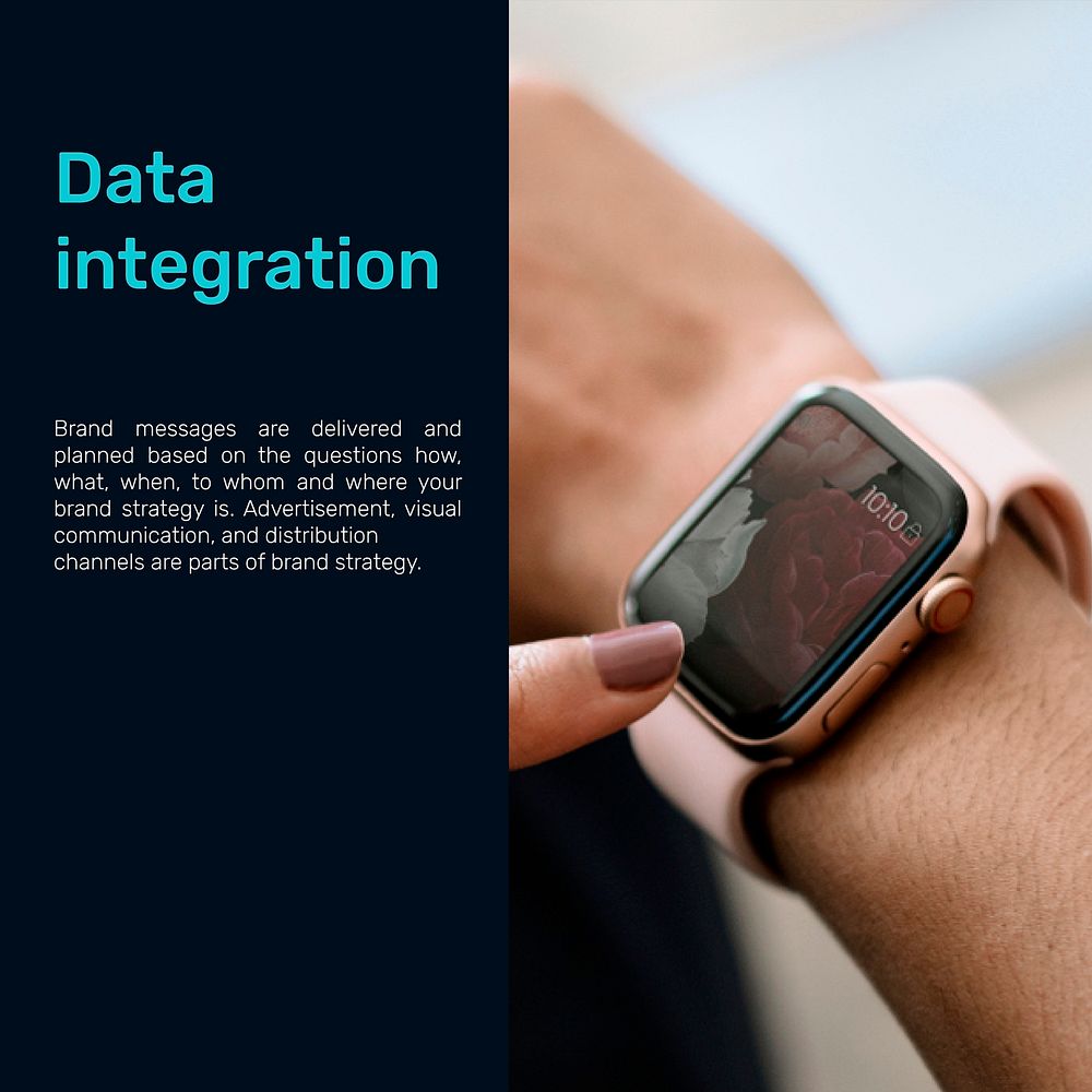 Data integration presentation template vector technology background