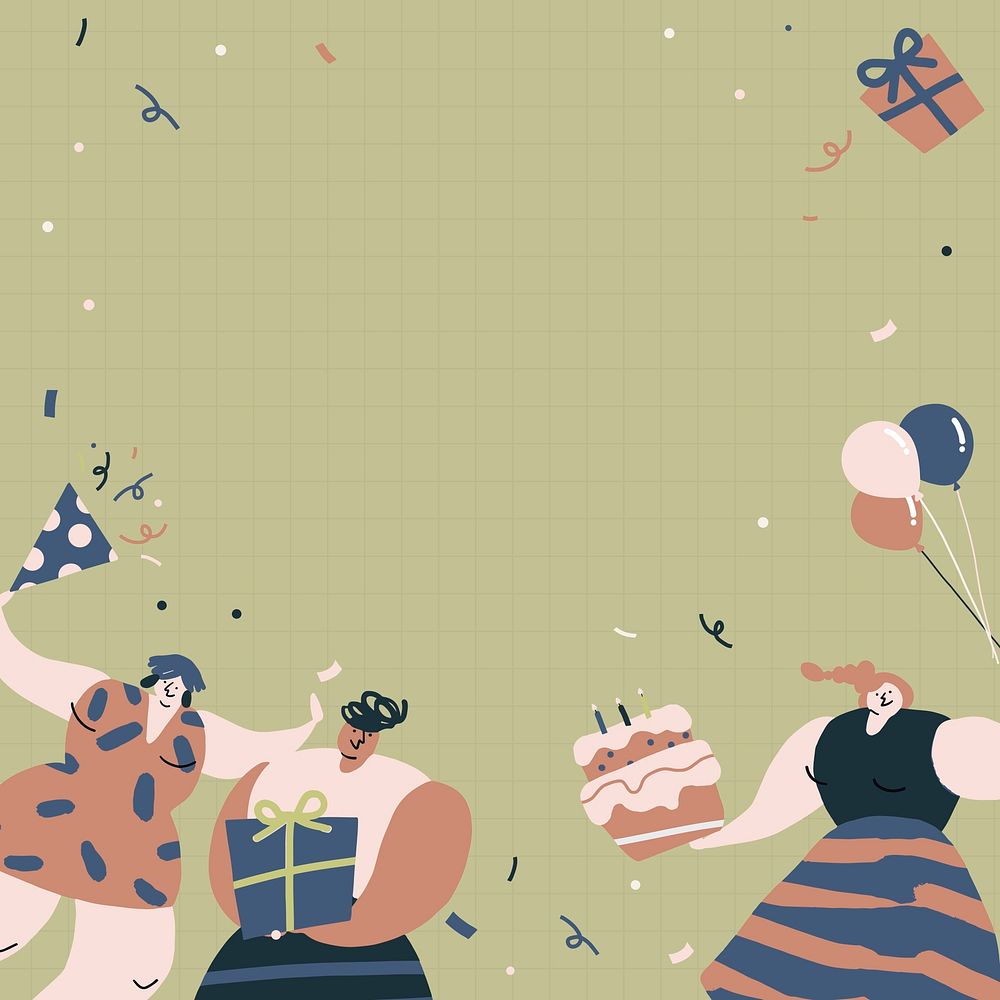 Birthday party green background for celebration illustration