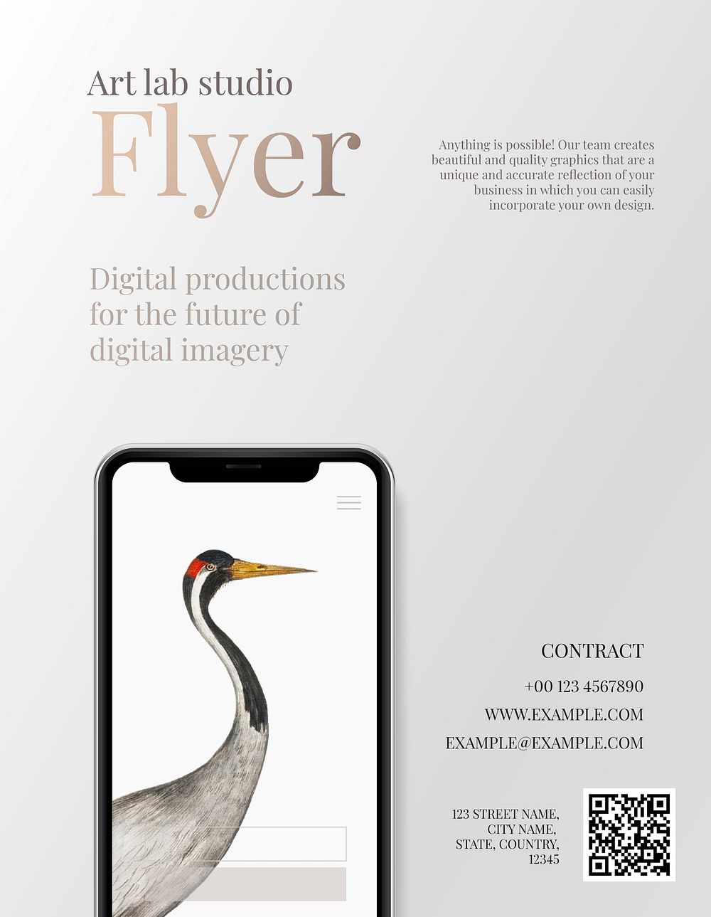 Smartphone minimal business vector flyer template