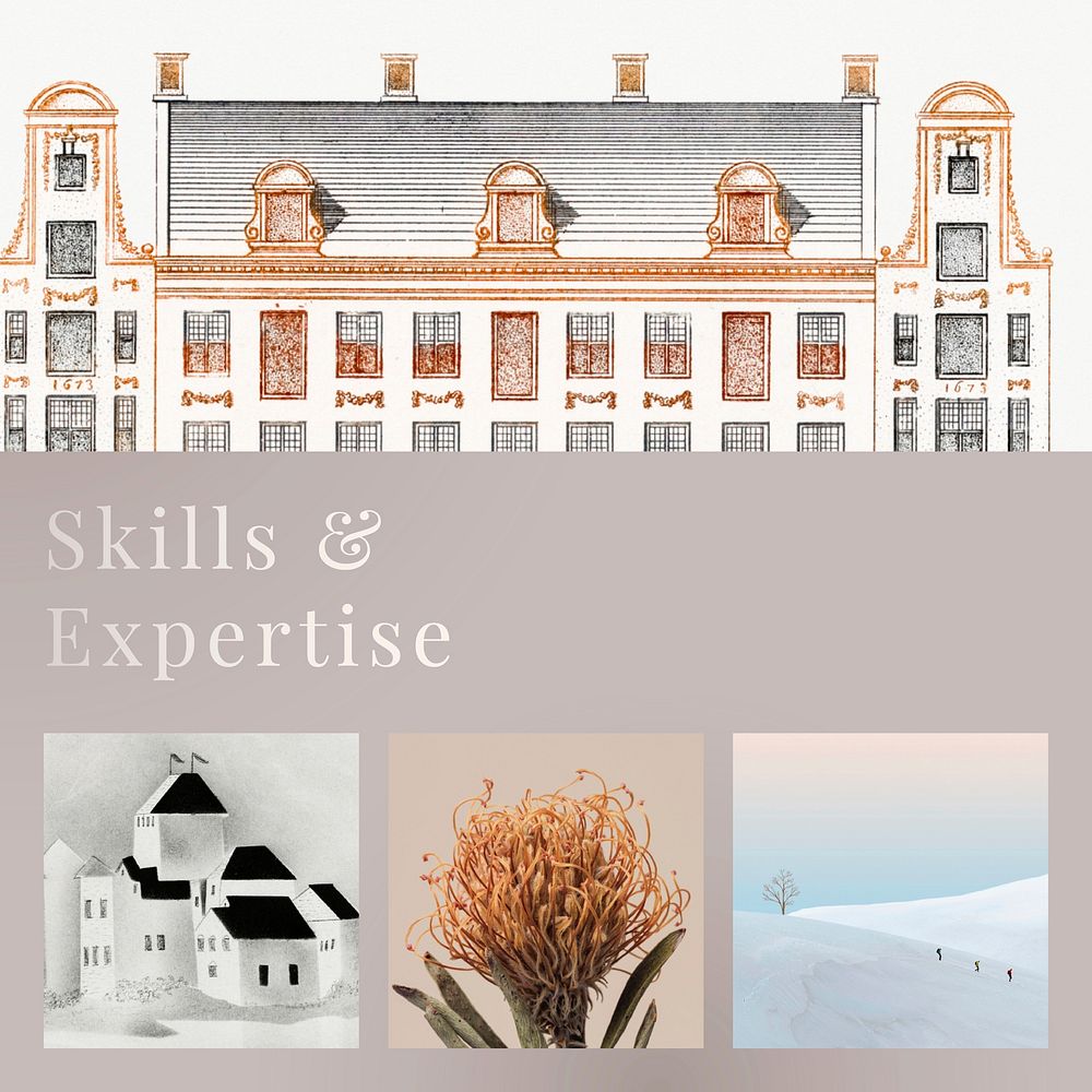 Skills and expertise vector social media template for creative artists