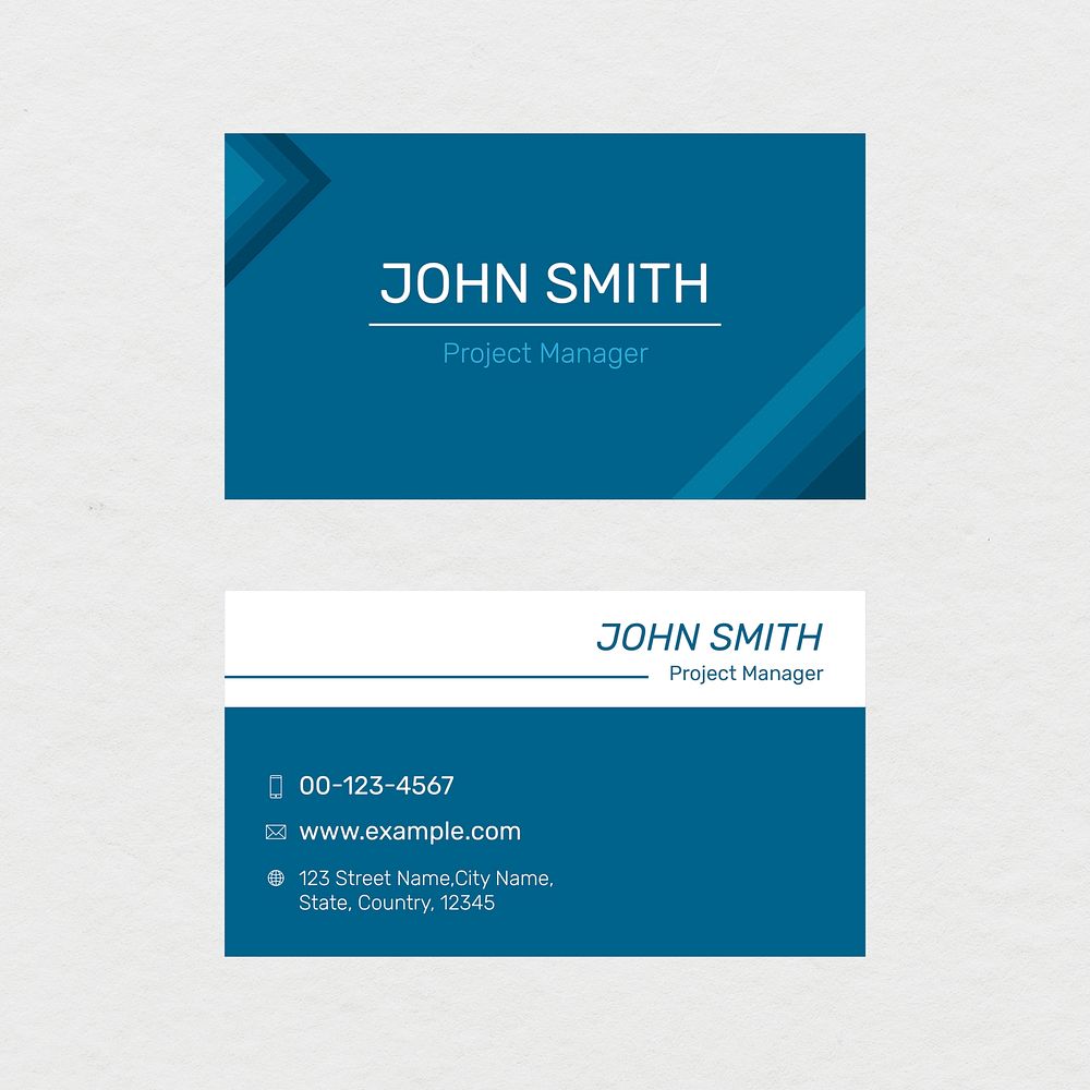 Modern business card template vector in blue 