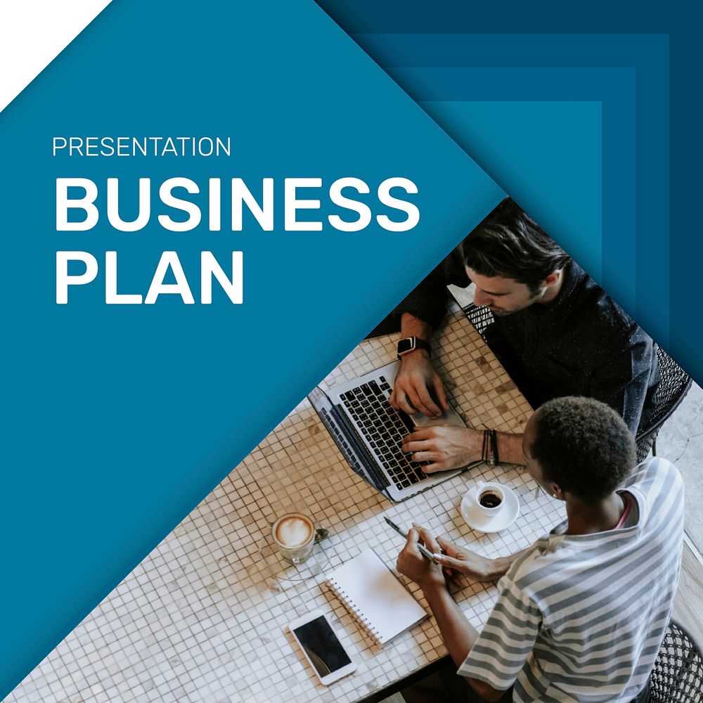 Company business plan template vector social media post