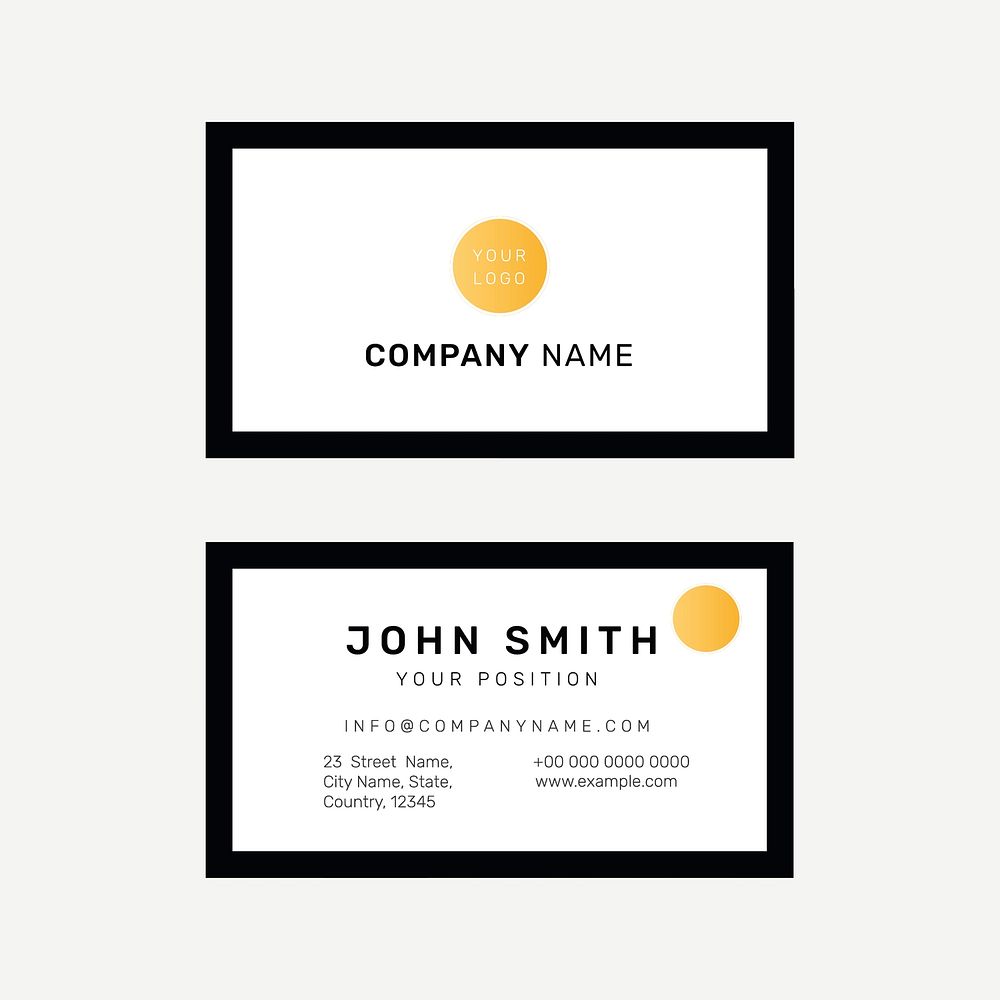 Elegant business card template vector in white 