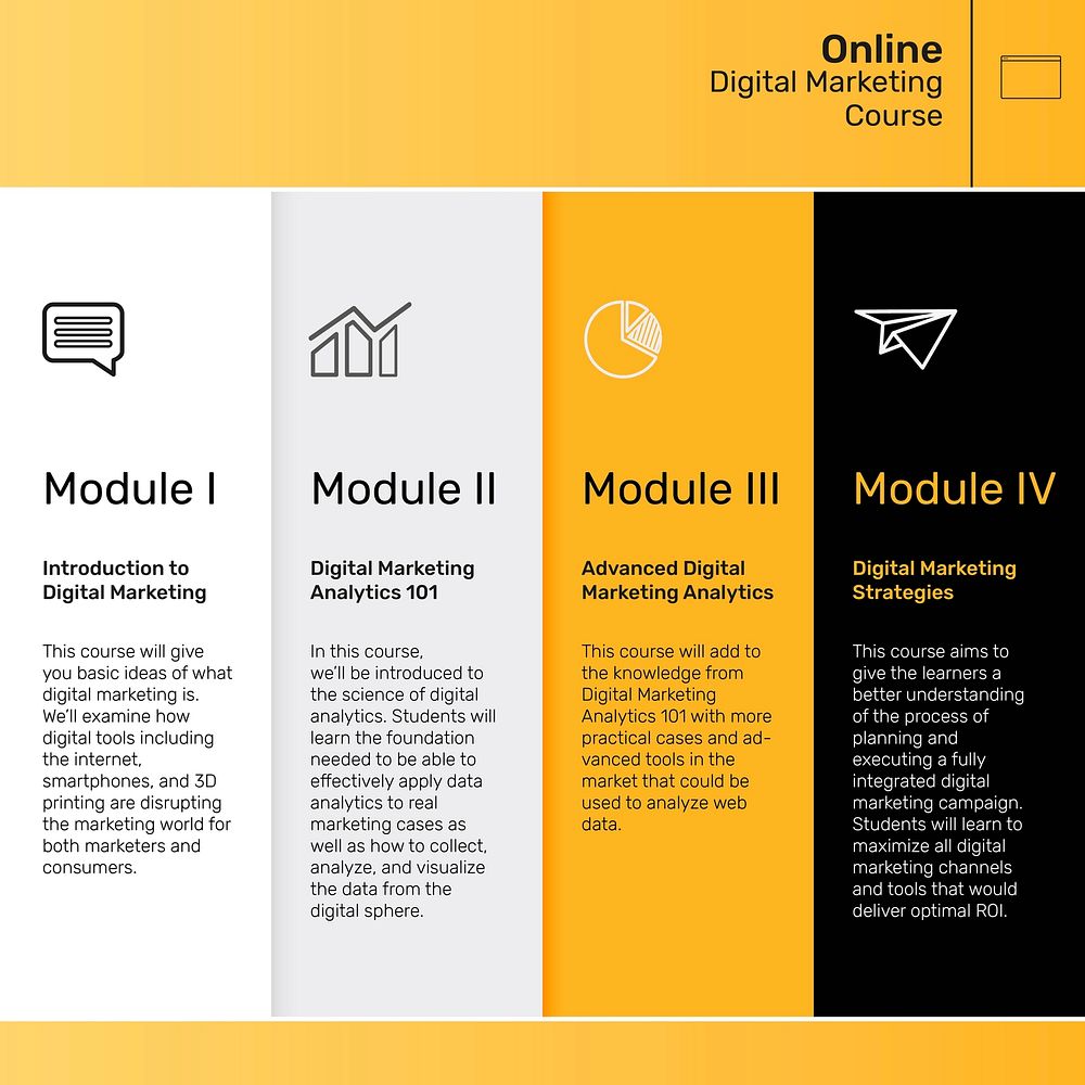 Digital marketing business template vector social media post in yellow theme