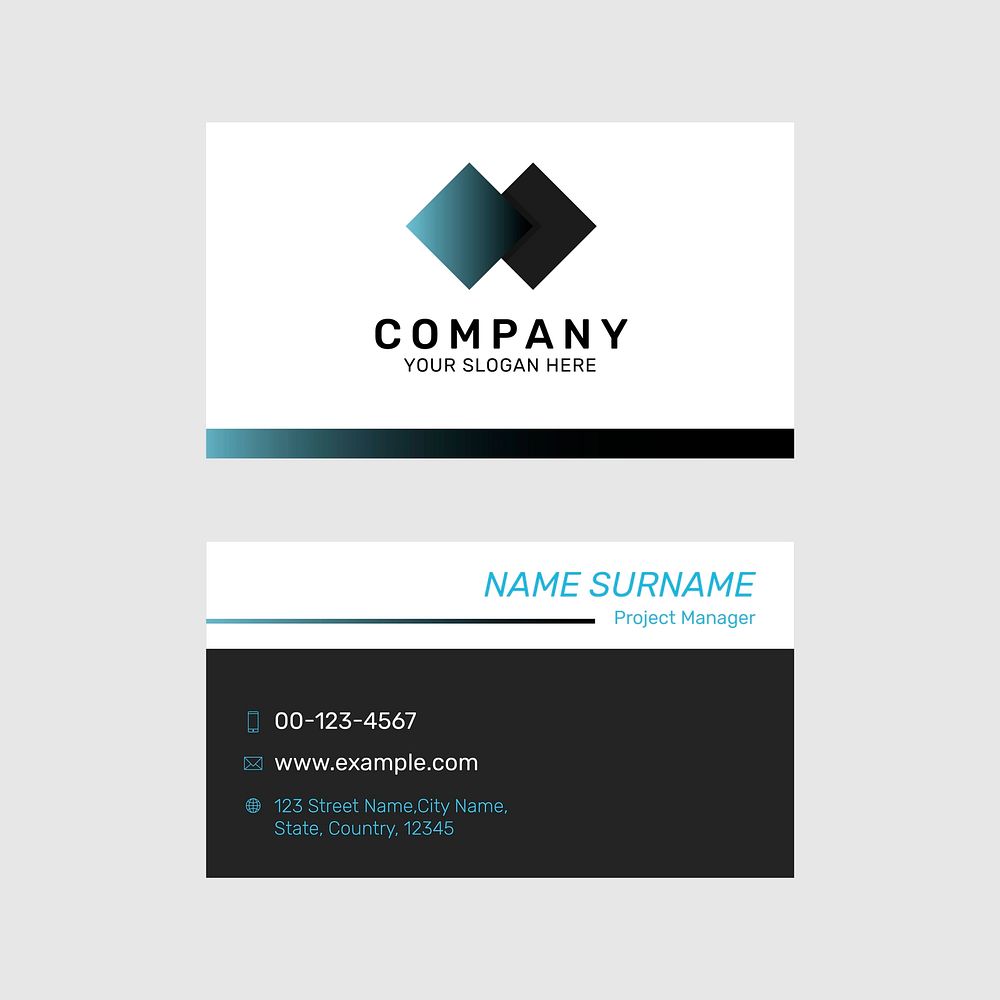 Editable business card template vector in white modern design set