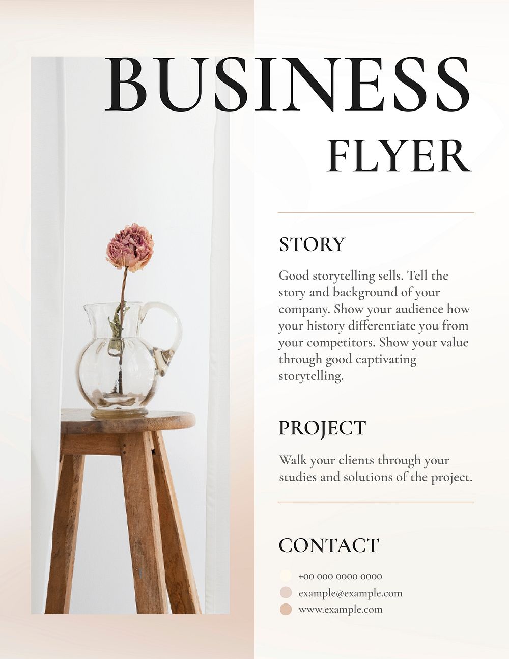 Beauty business flyer template vector in earth tone