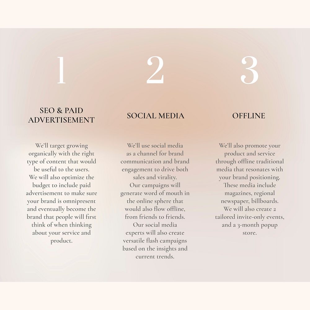 Company marketing presentation template vector feminine social media post
