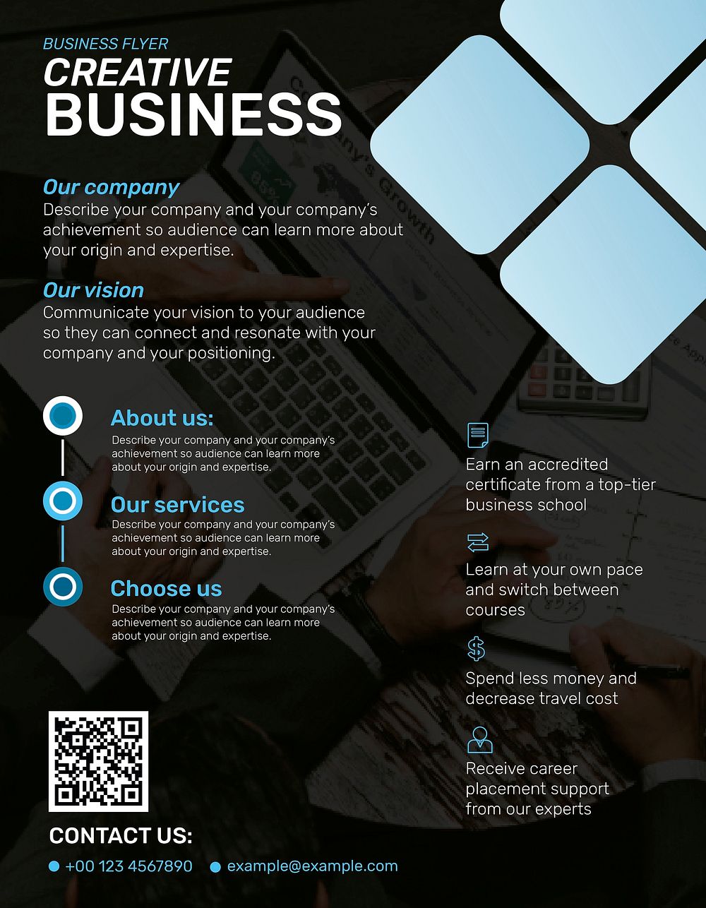 Black business flyer template vector in modern design