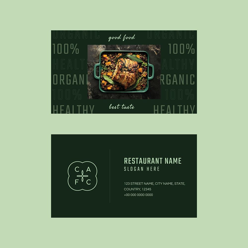 Restaurant business card template vector
