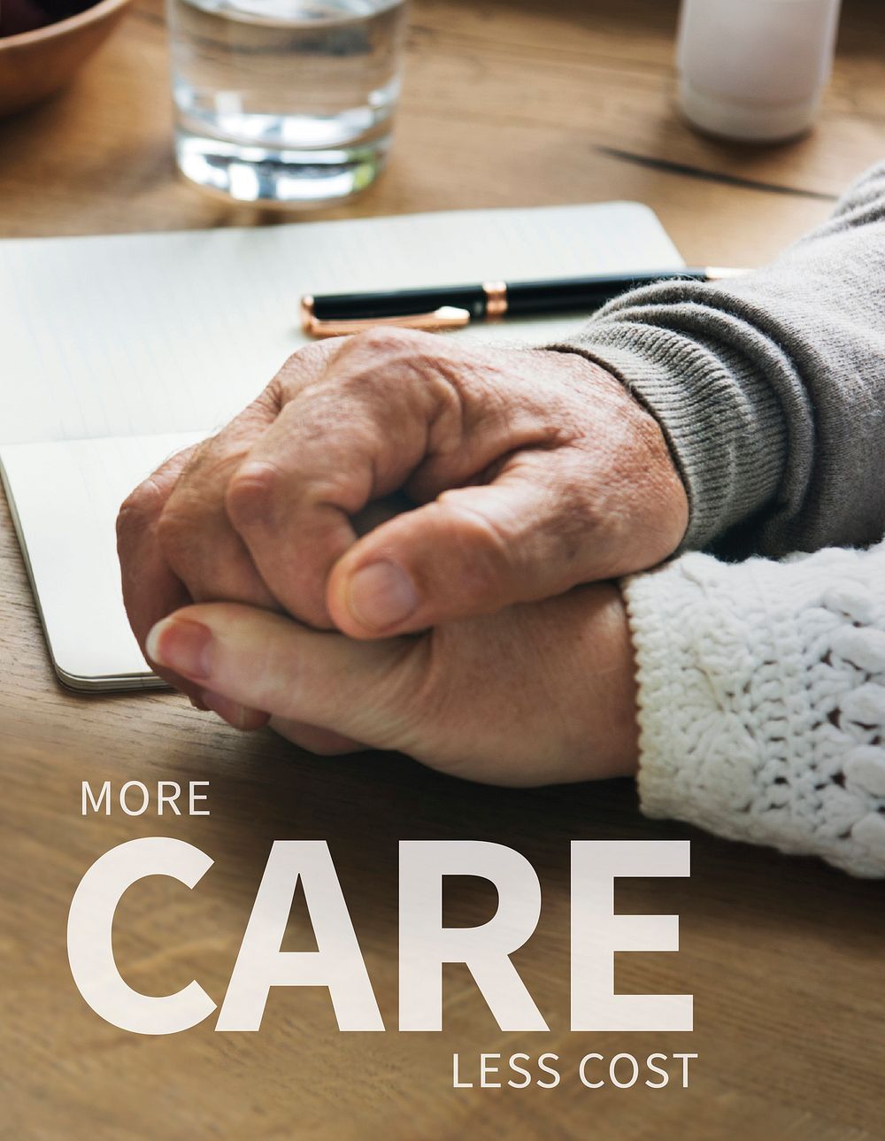 Personal life insurance more care less cost ad poster