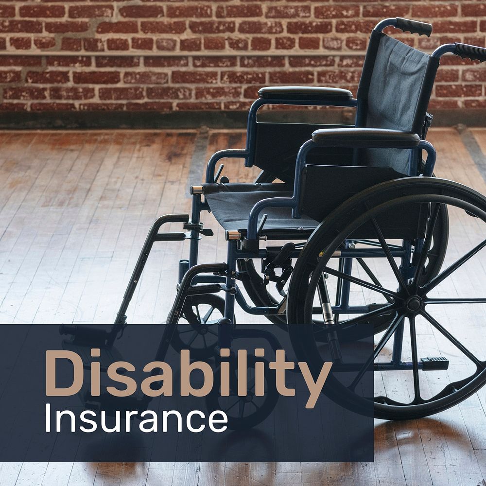 Disability insurance template vector for social media with editable text