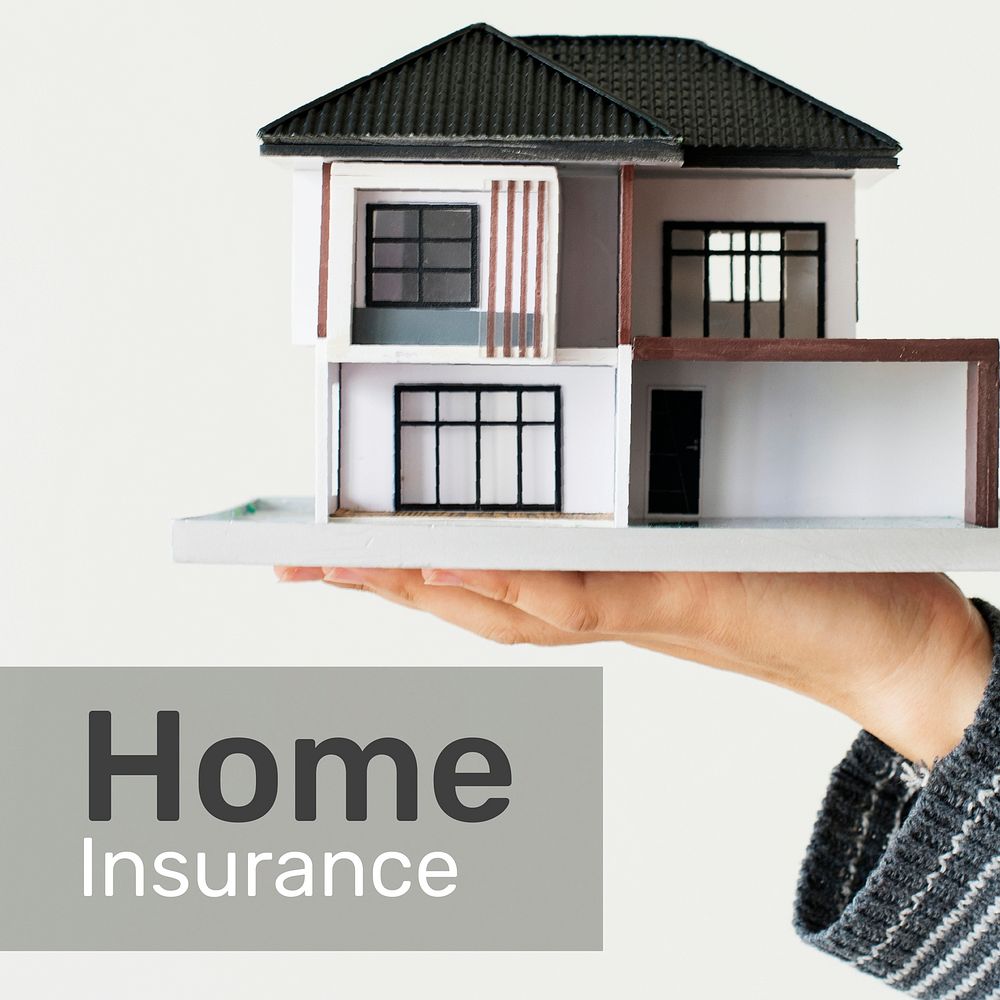 Home insurance template vector for social media with editable text