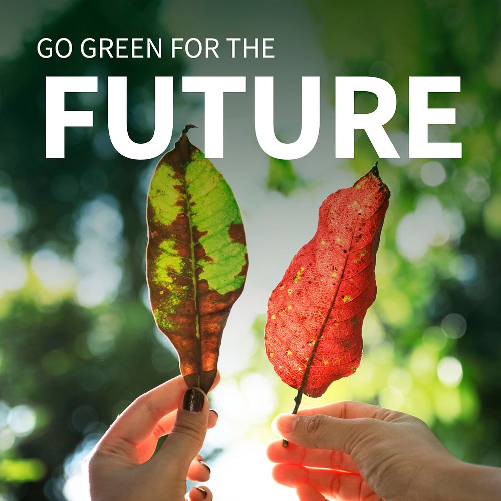 Environment social media post with go green for the future