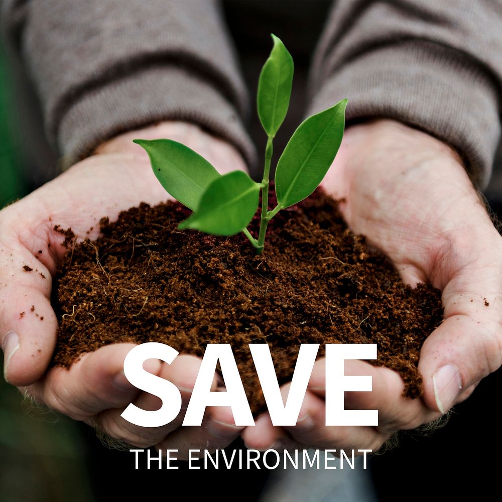 Environment social media post with save the environment