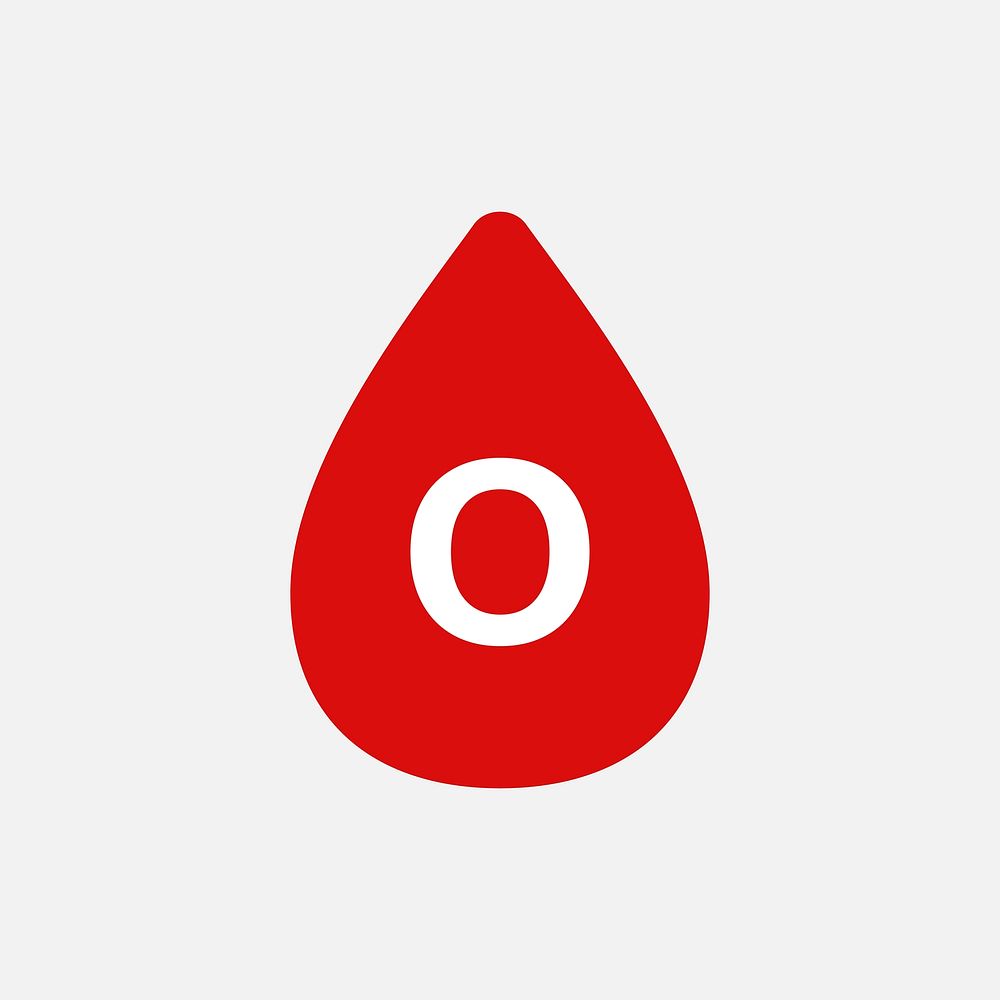 O blood type icon red health charity illustration