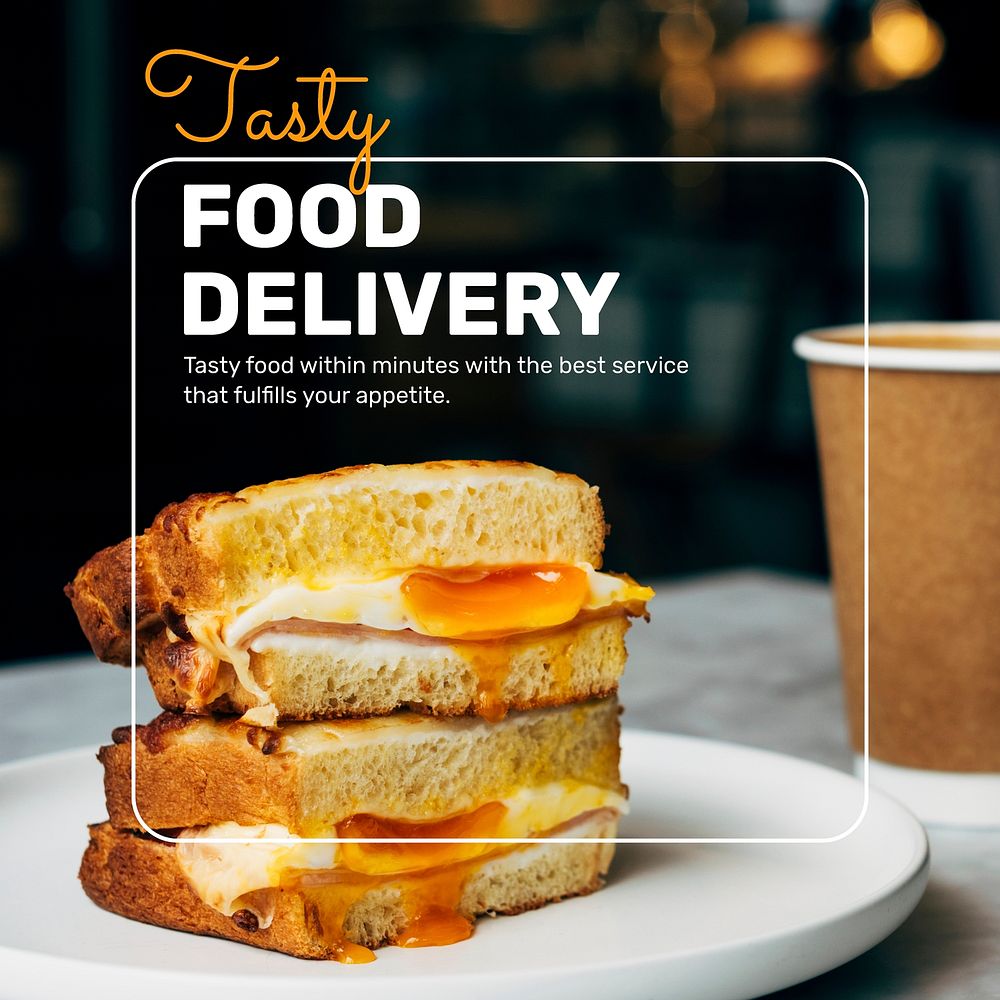 Food delivery banner template vector