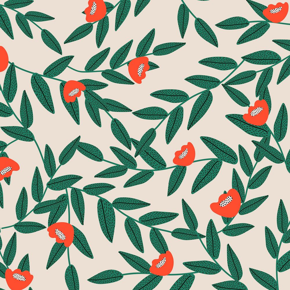 Seamless floral patterned background retro style