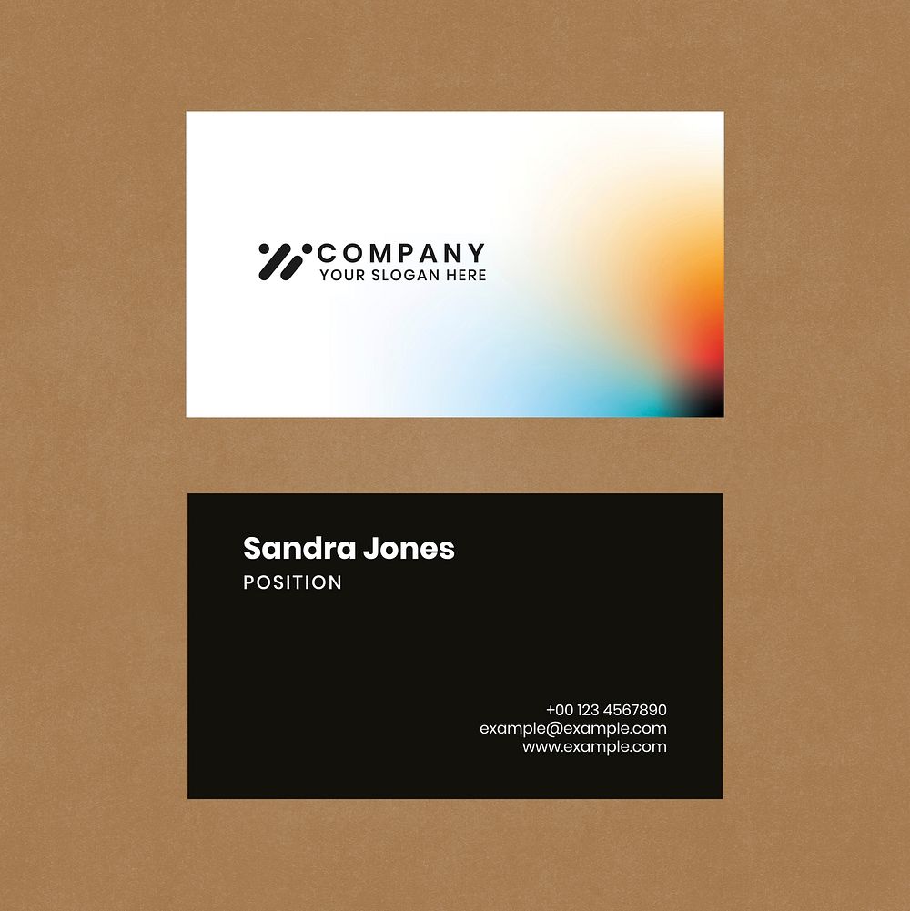 Modern business card template vector for tech company in gradient colors