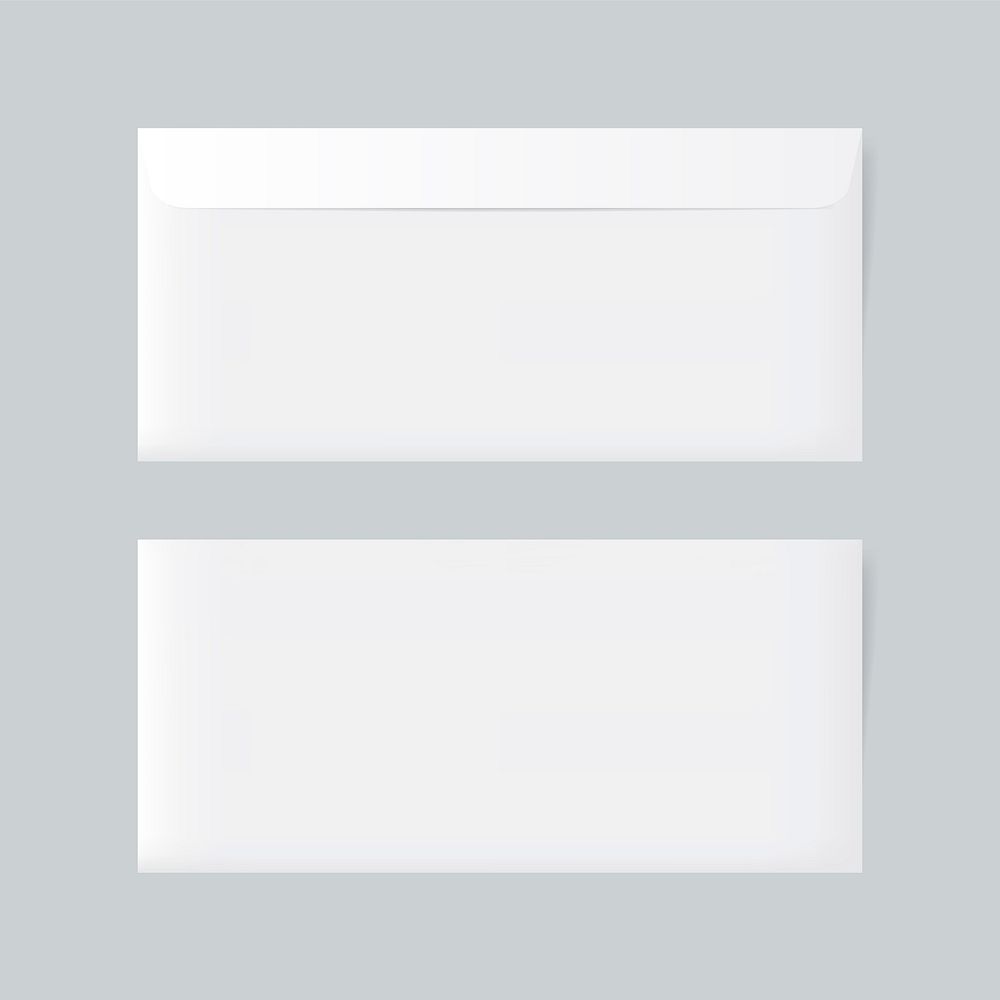 White envelope stationery mockup vector for corporate identity