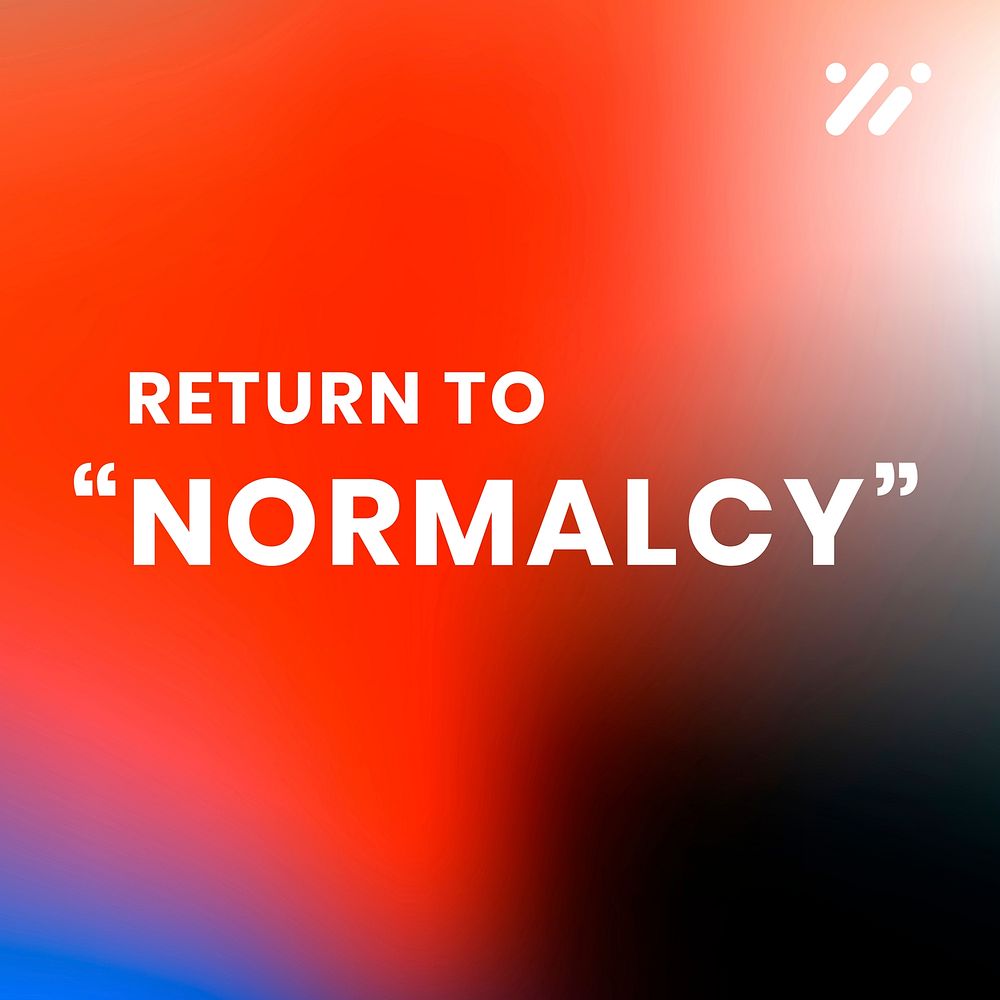 Return to normalcy template vector tech company social media post in modern gradient colors