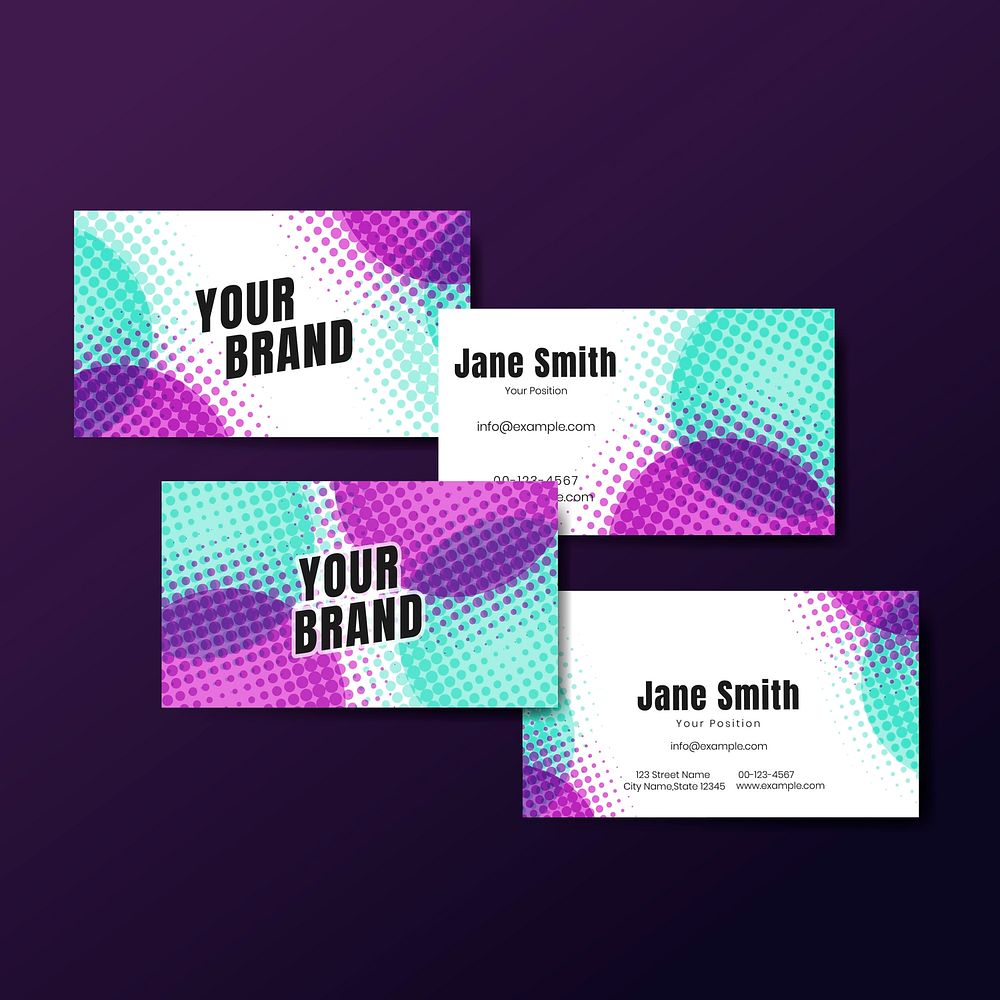 Business card template vector set