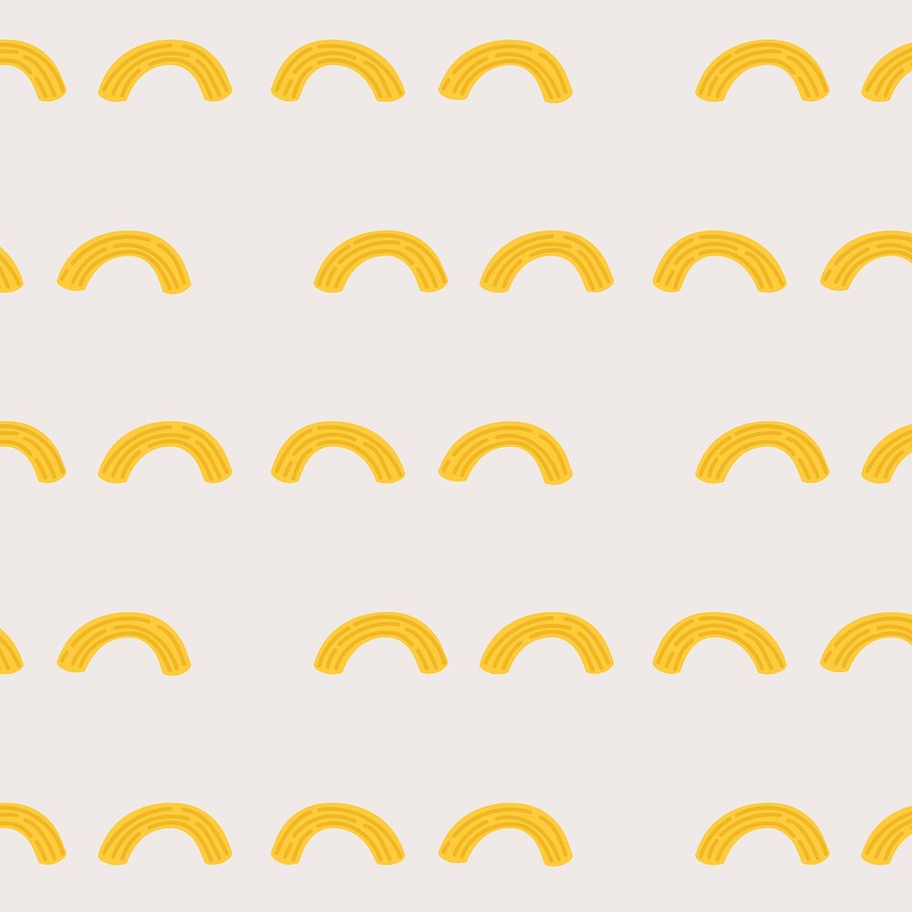 Macaroni pasta food pattern background in greige cute doodle style