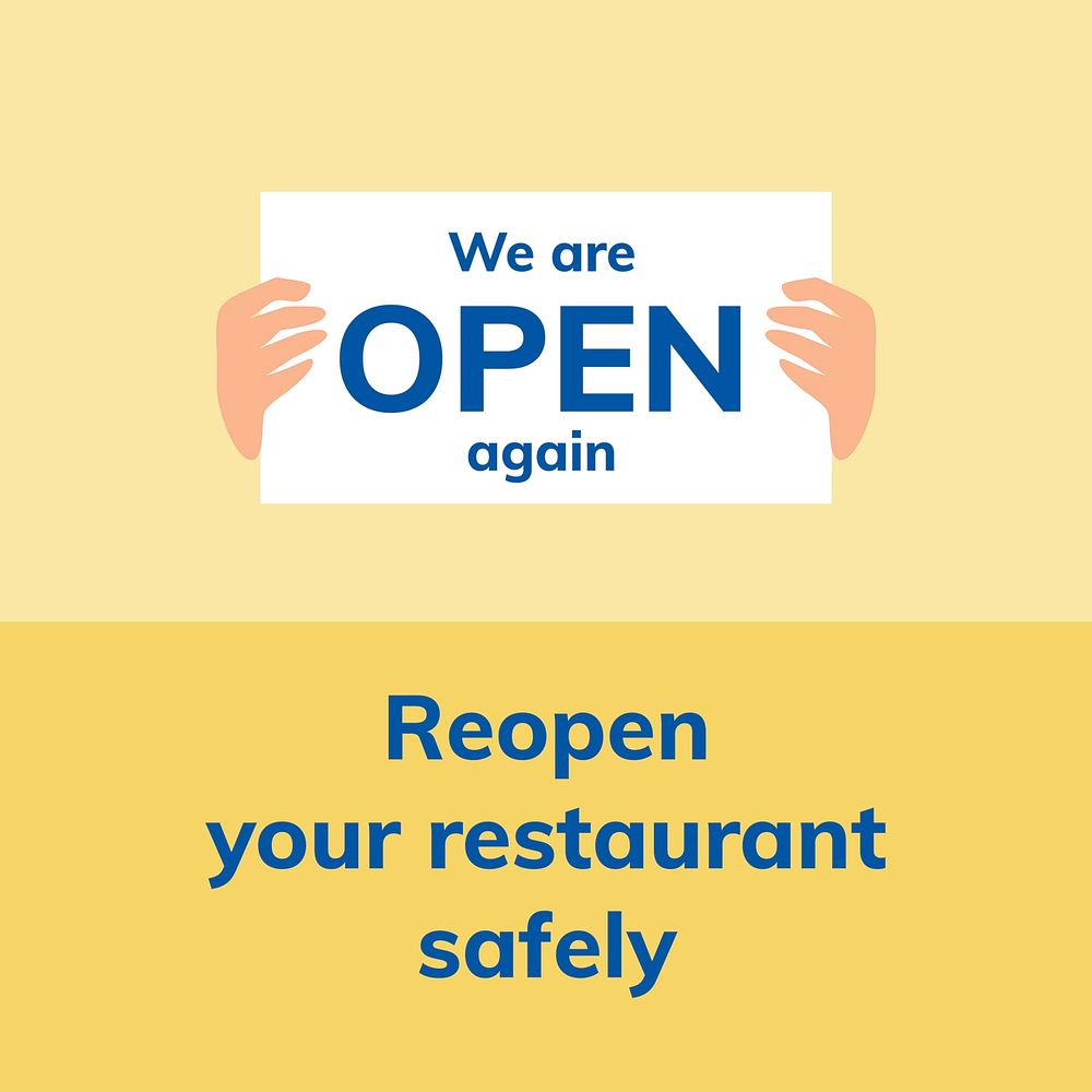 Restaurant reopening Instagram post, announcement we are open again