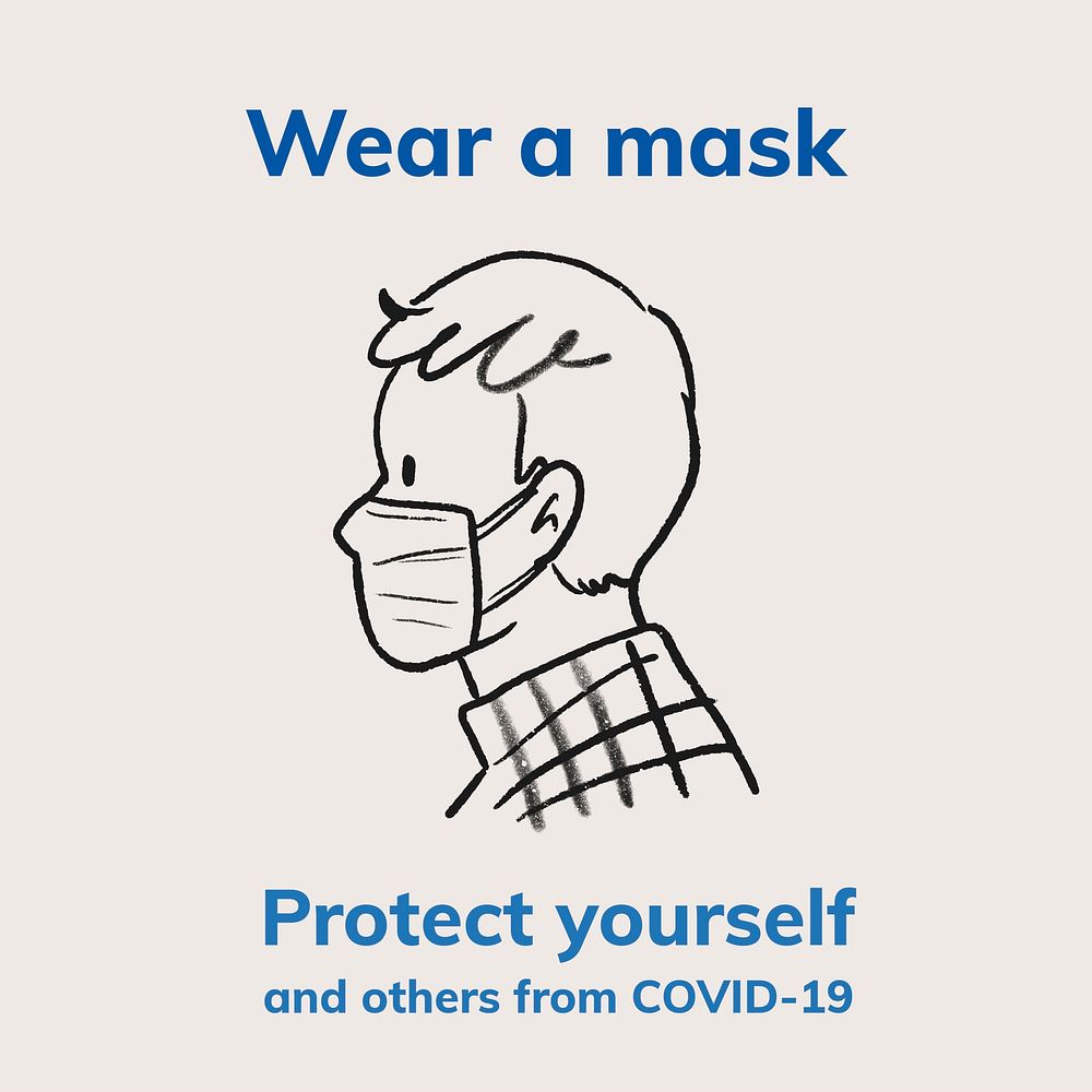 Coronavirus protection Instagram post, wear a mask