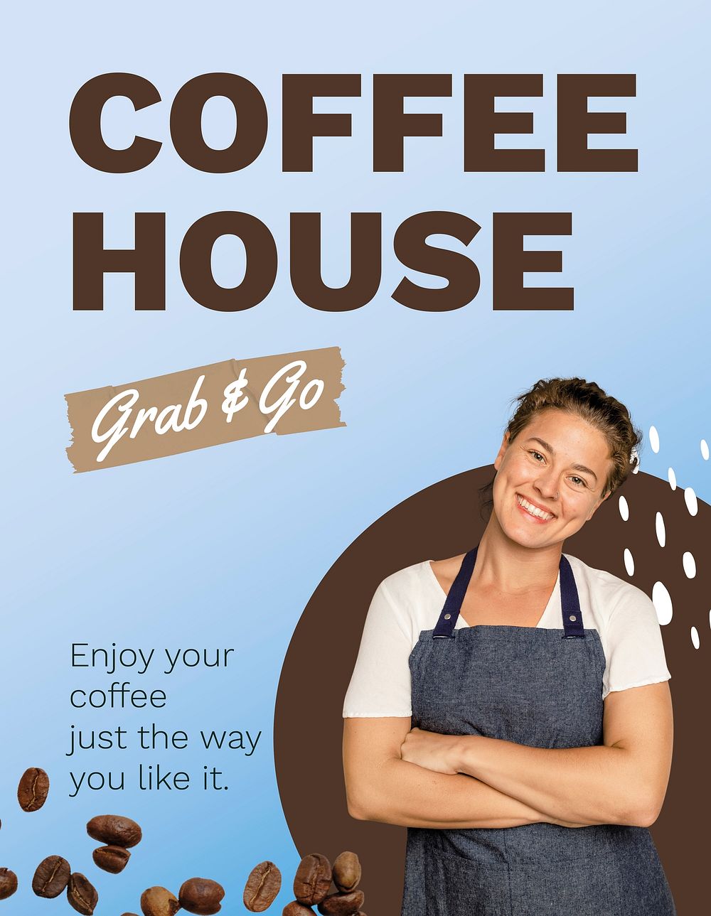 Coffee shop flyer template, promotion ad psd
