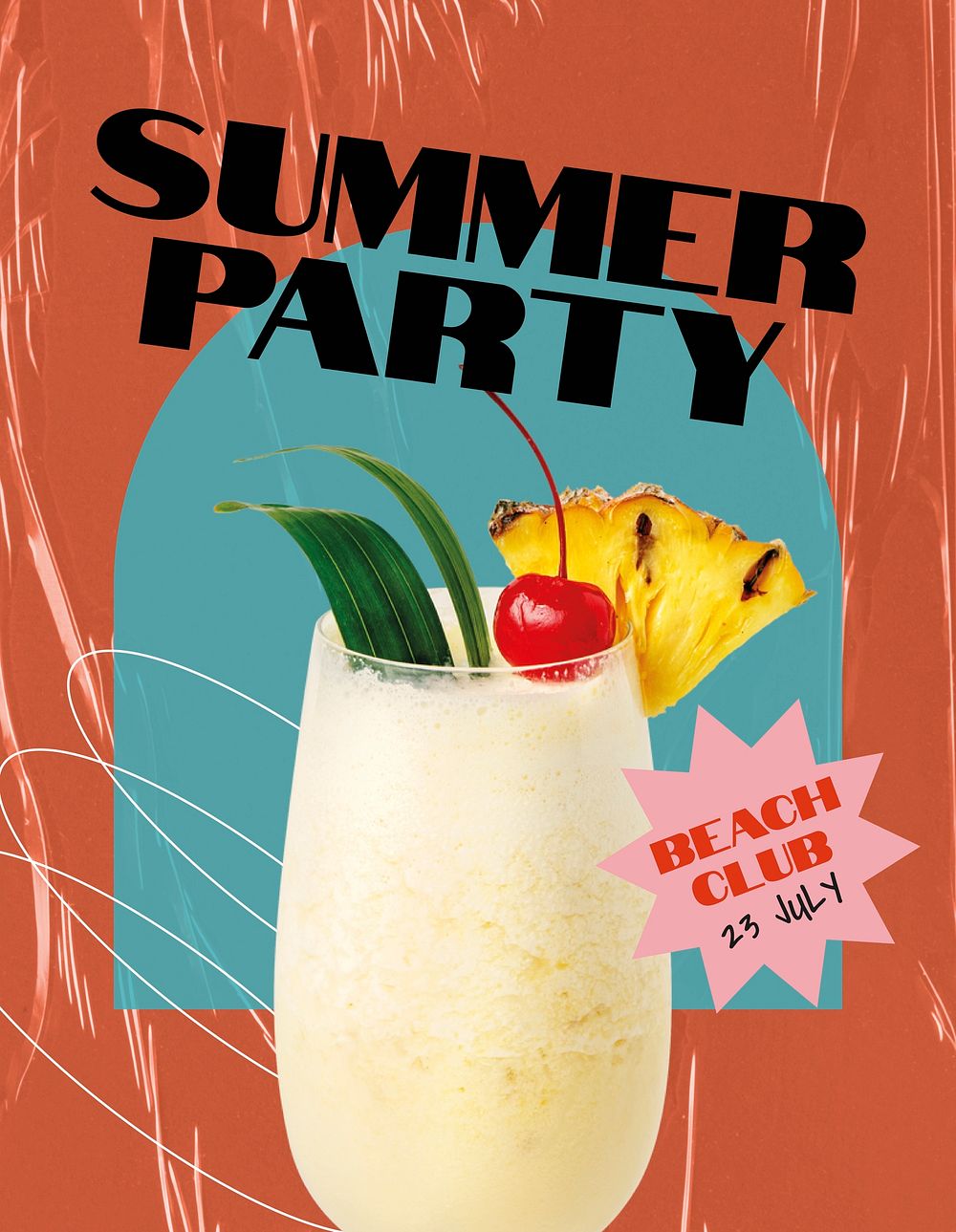 Summer party flyer template,  promotion ad psd