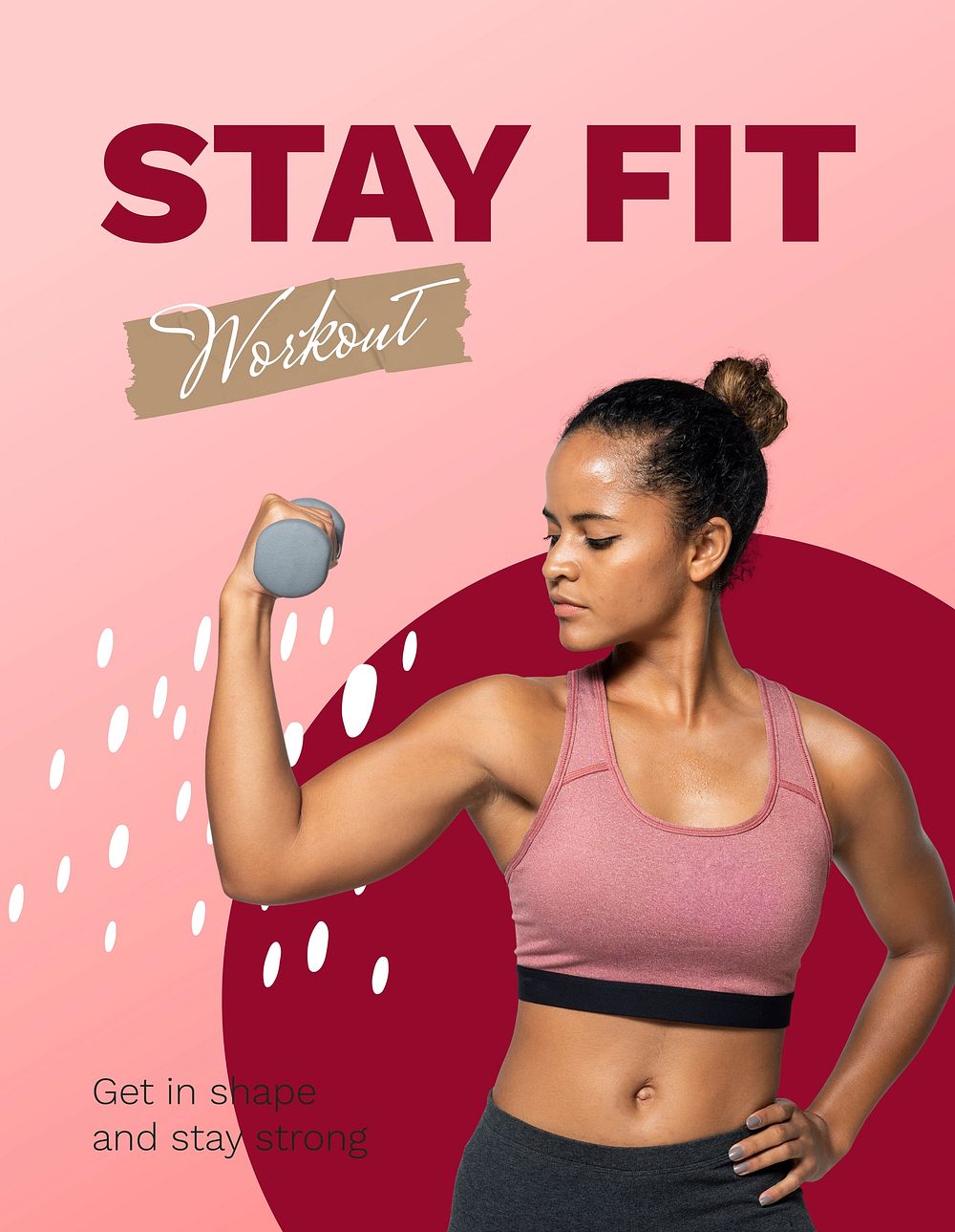 Exercising woman flyer template, fitness campaign vector