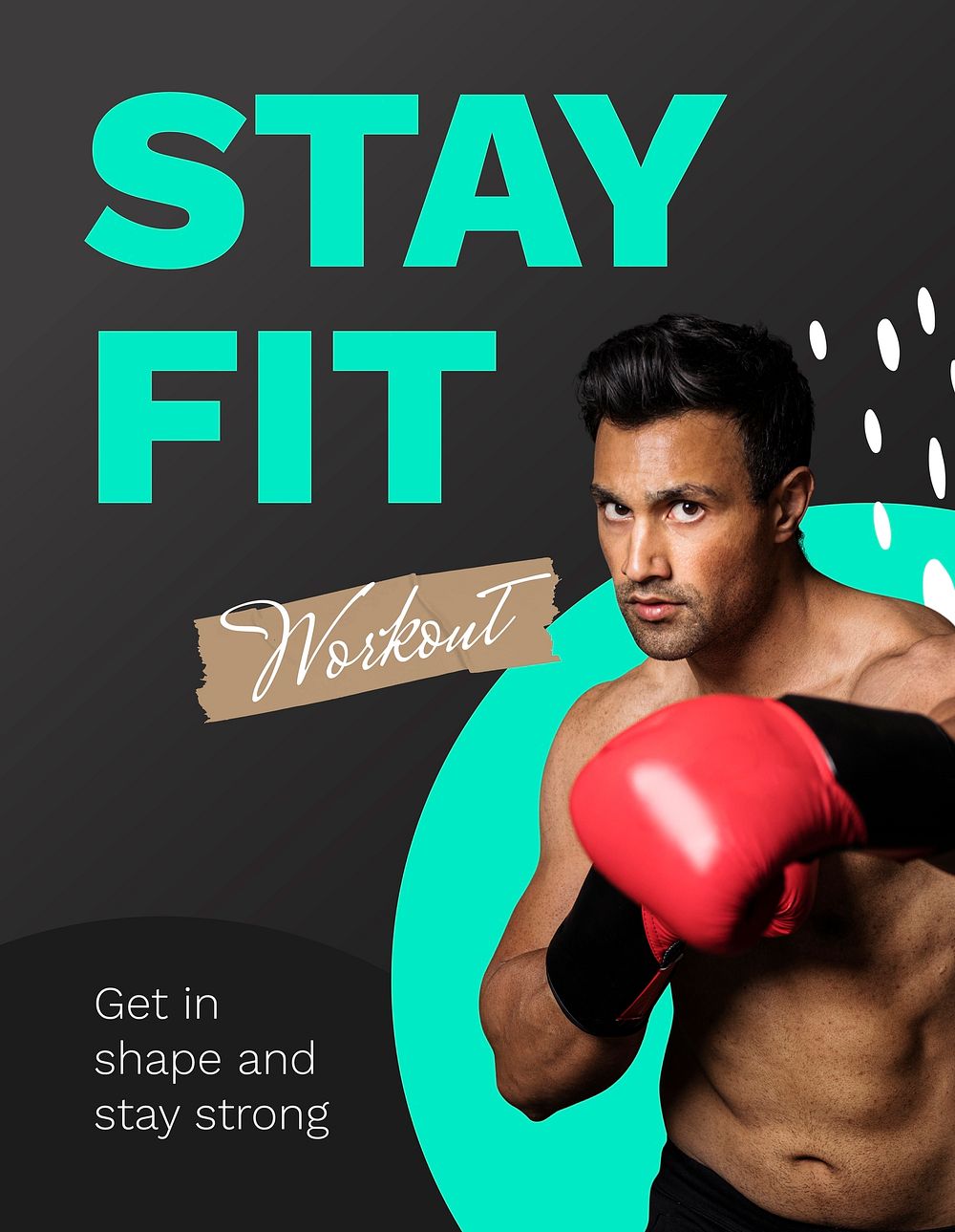 Exercising man flyer template, fitness campaign psd