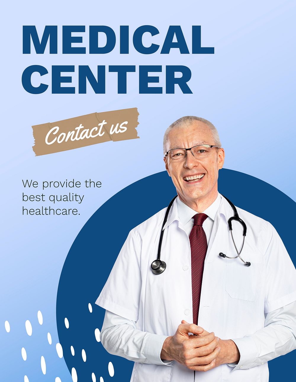 Medical center flyer template, healthcare campaign psd