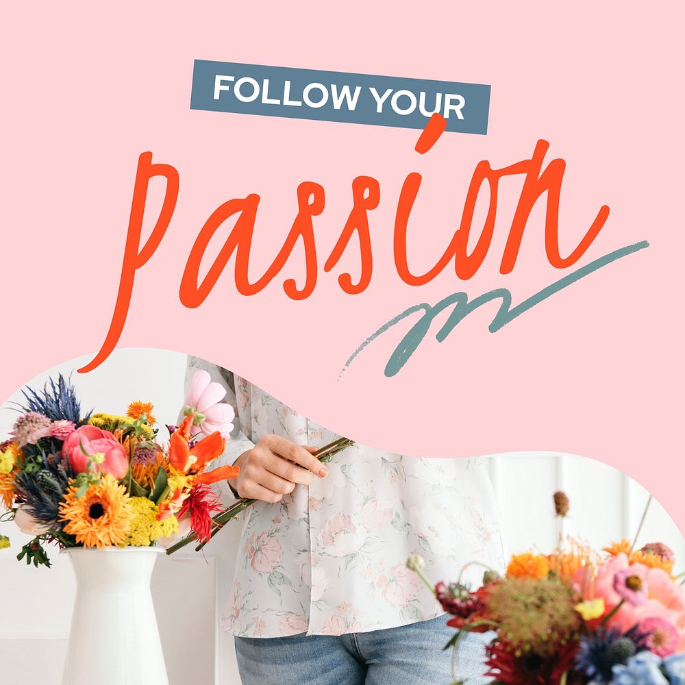 Florist Instagram post template, flower vase photo vector