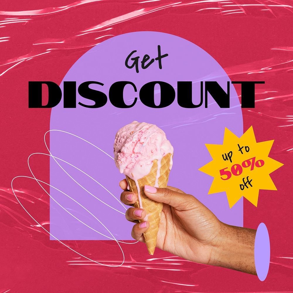 Dessert shop Instagram post template, promotion ad vector