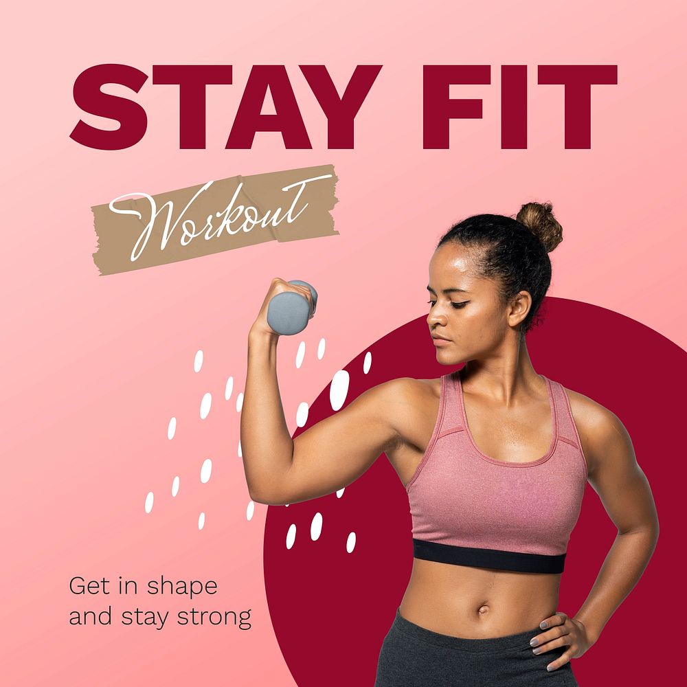 Fitness template social media post, campaign vector