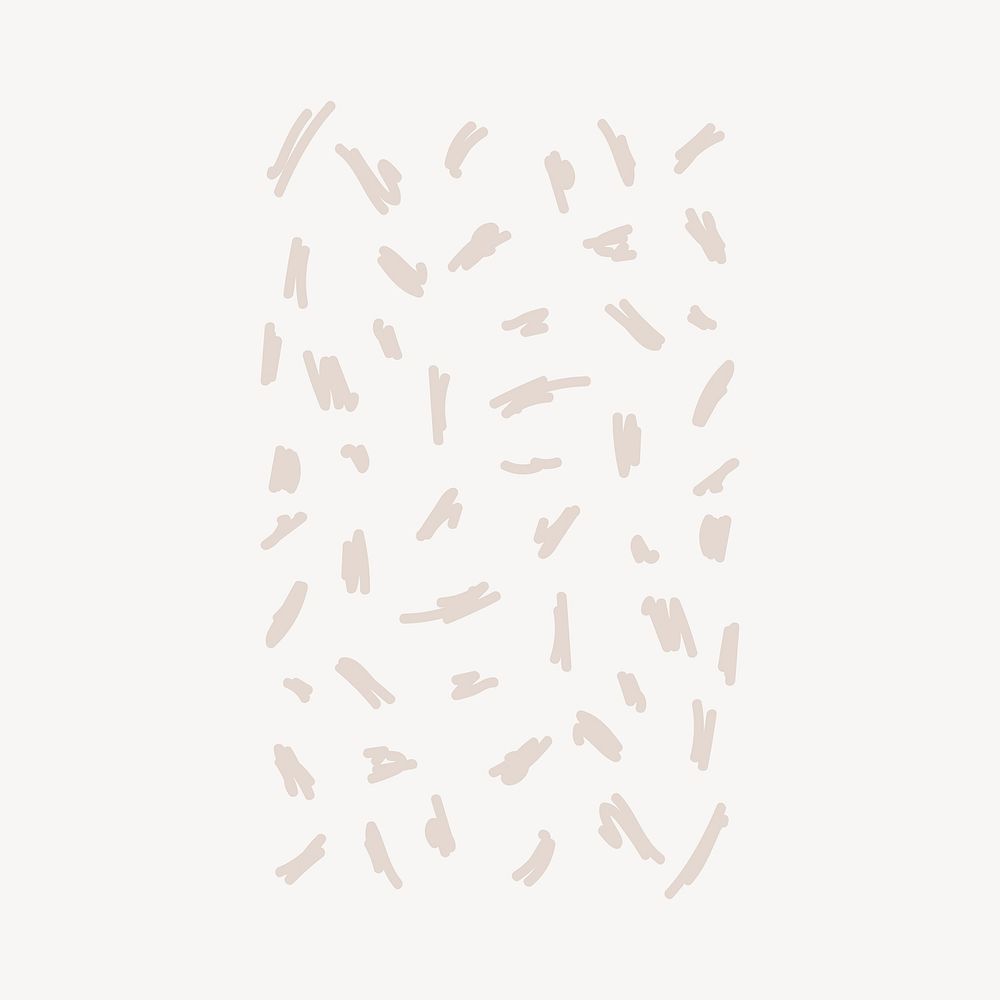 Scrawl line doodle sticker, beige minimal design vector