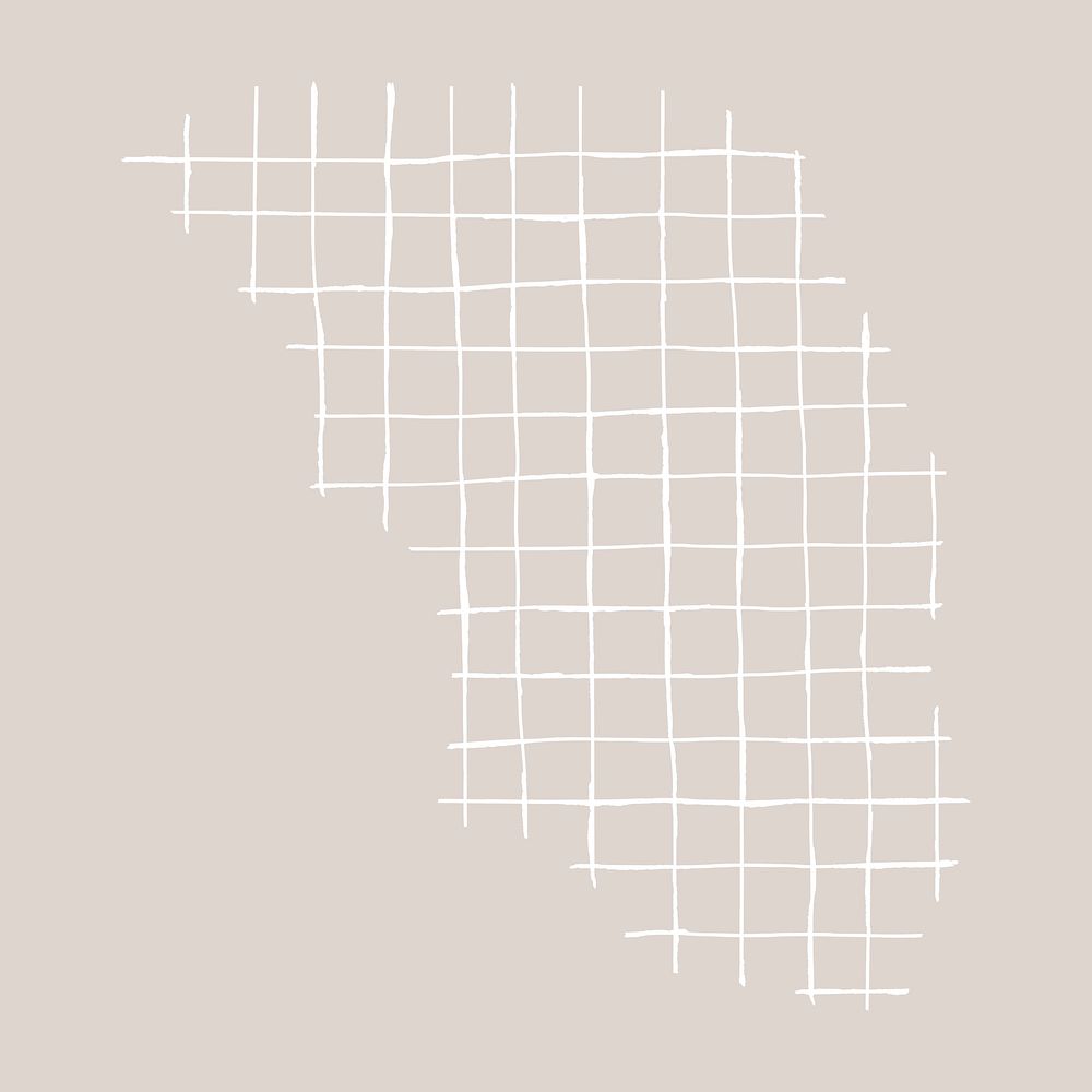 Aesthetic grid pattern, white doodle element