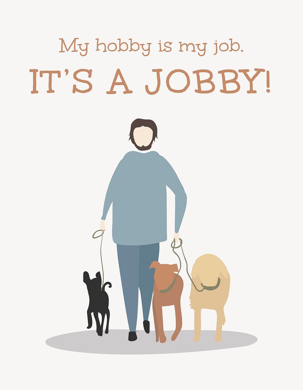 Dog walker flyer template, editable hobby design psd