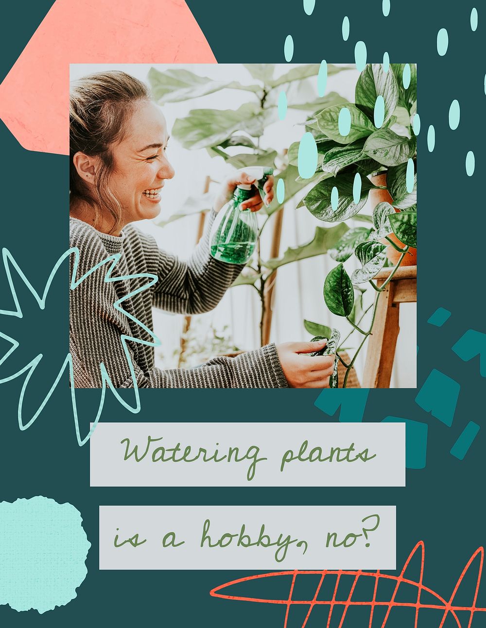 Plant shop flyer template, editable hobby design psd