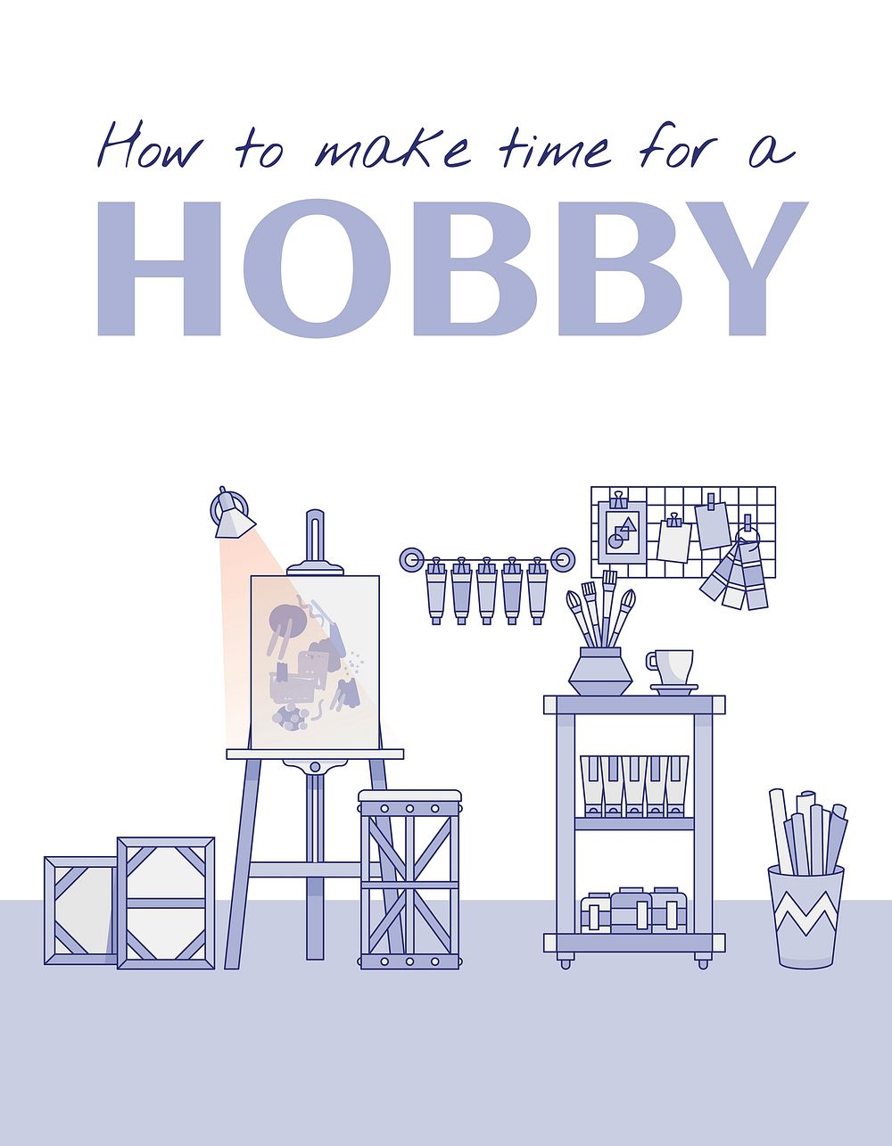 Hobby flyer template, editable art studio design psd